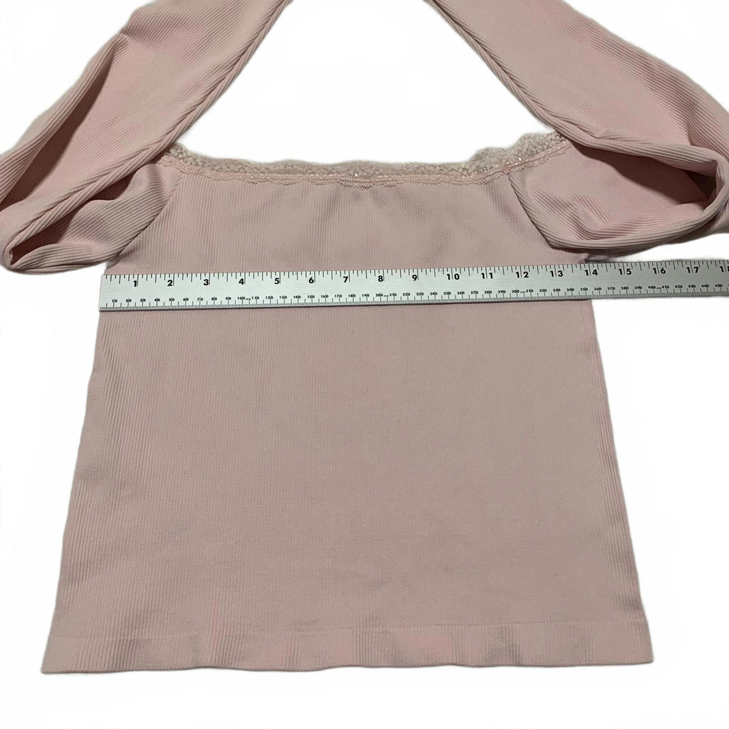 Top rosa de manga larga con hombros descubiertos para mujer, talla XL, de Charlotte Russe
