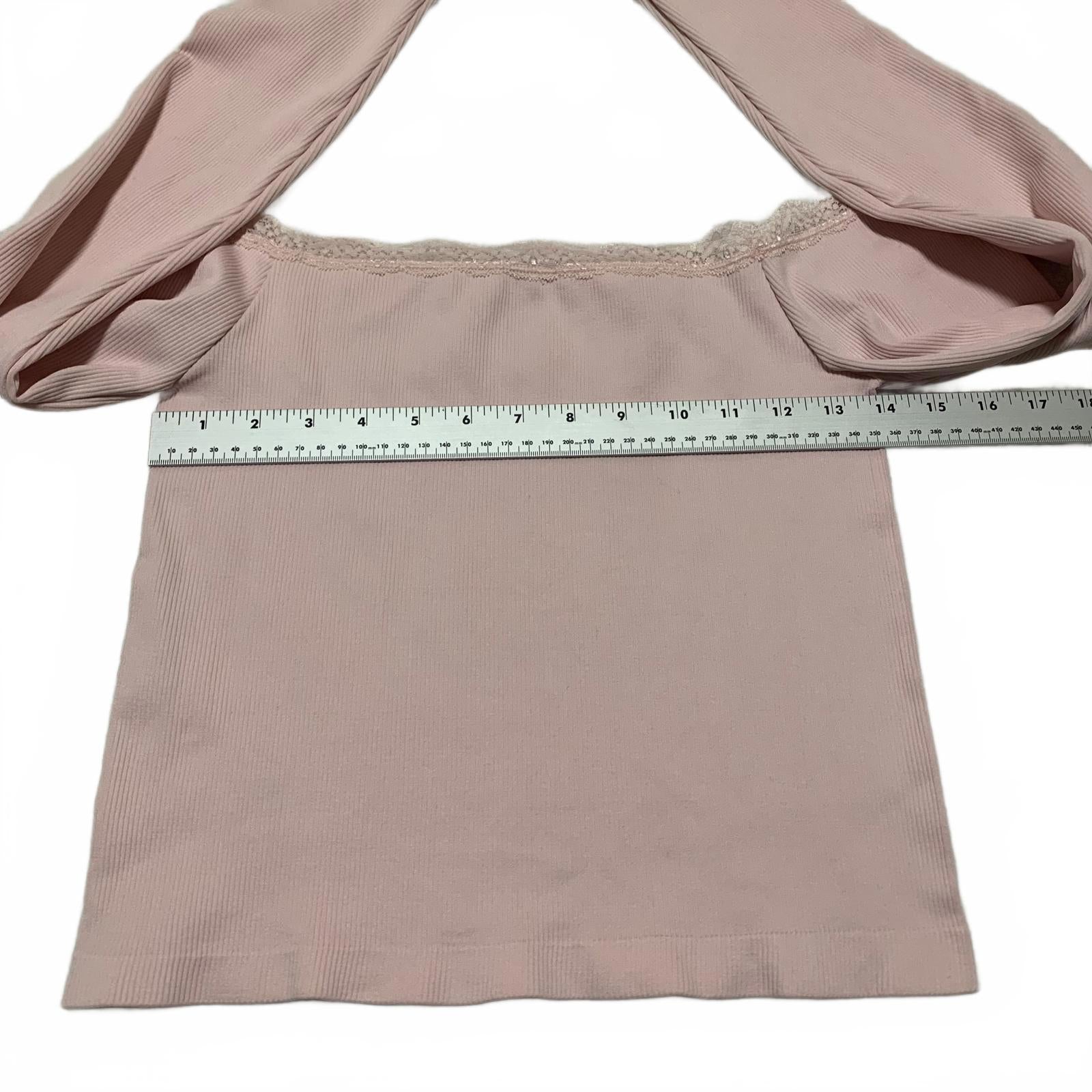 Top rosa de manga larga con hombros descubiertos para mujer, talla XL, de Charlotte Russe