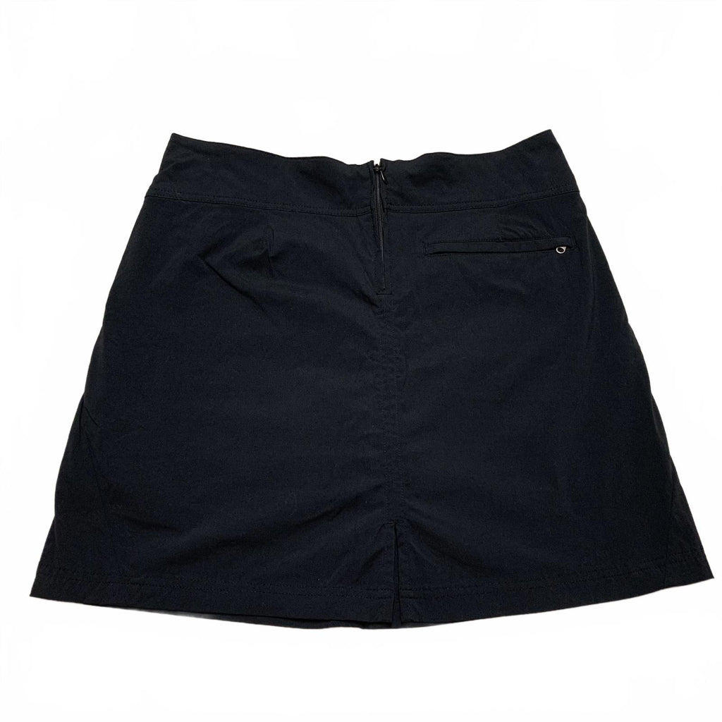 Falda pantalón negra con pantalones cortos Royal Robbin's para mujer, talla 10, nailon, ancho 33,5"