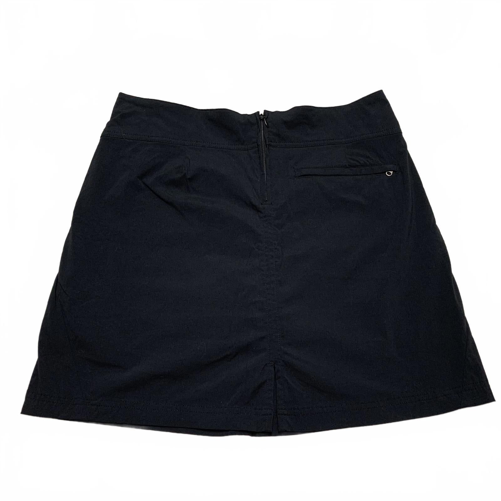 Falda pantalón negra con pantalones cortos Royal Robbin's para mujer, talla 10, nailon, ancho 33,5"