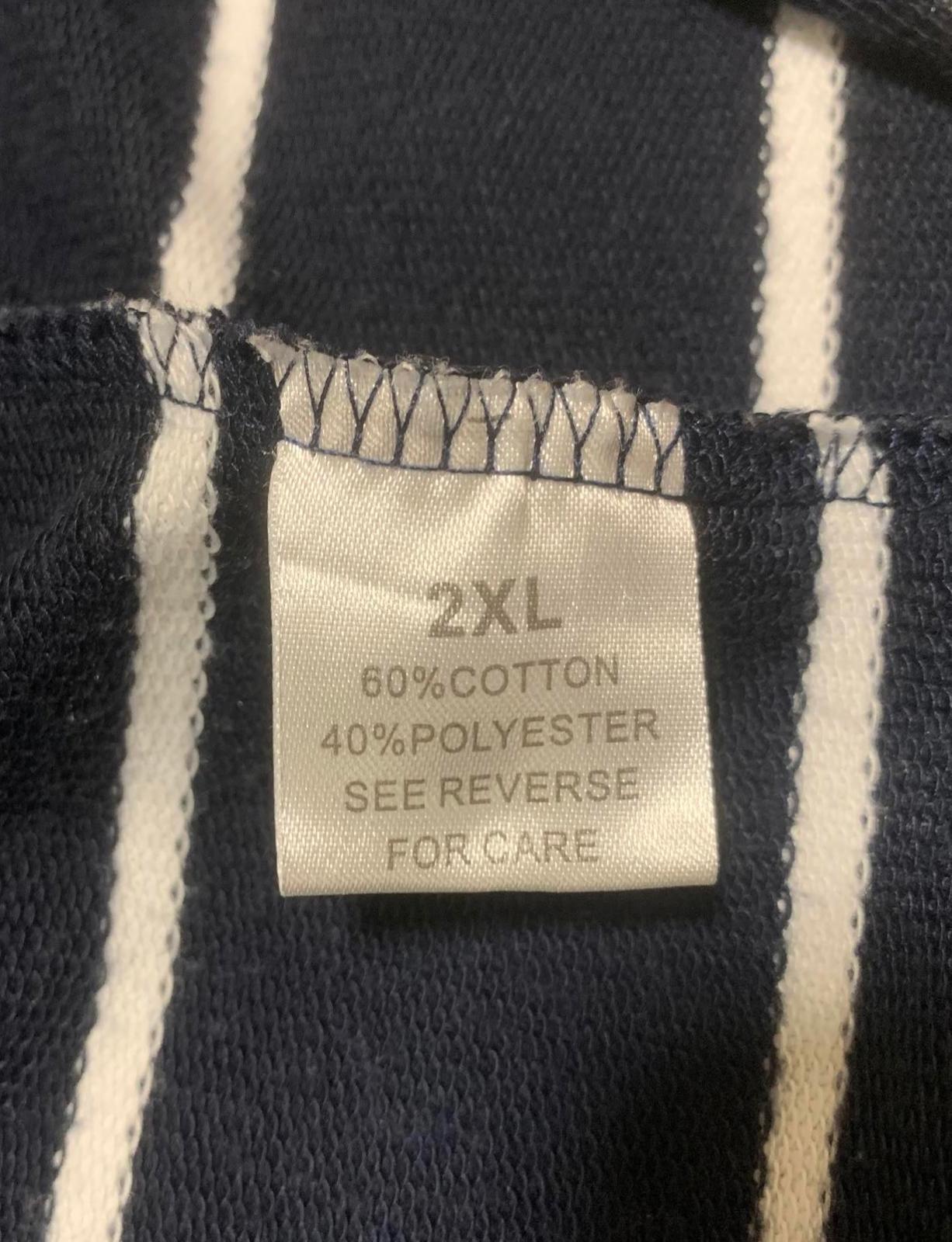 Camisa Galaxy de manga larga a rayas blancas y azul marino para mujer, talla XXL