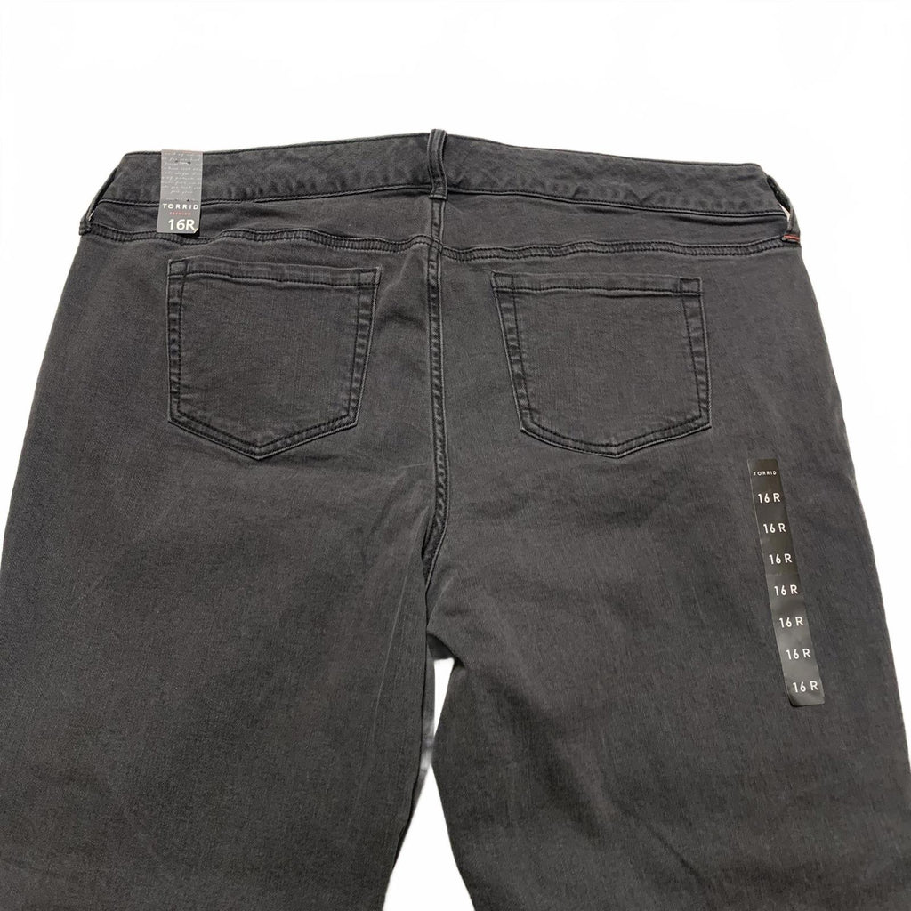 Vaqueros boyfriend con bordado floral negro Torrid Premium para mujer, talla 16R