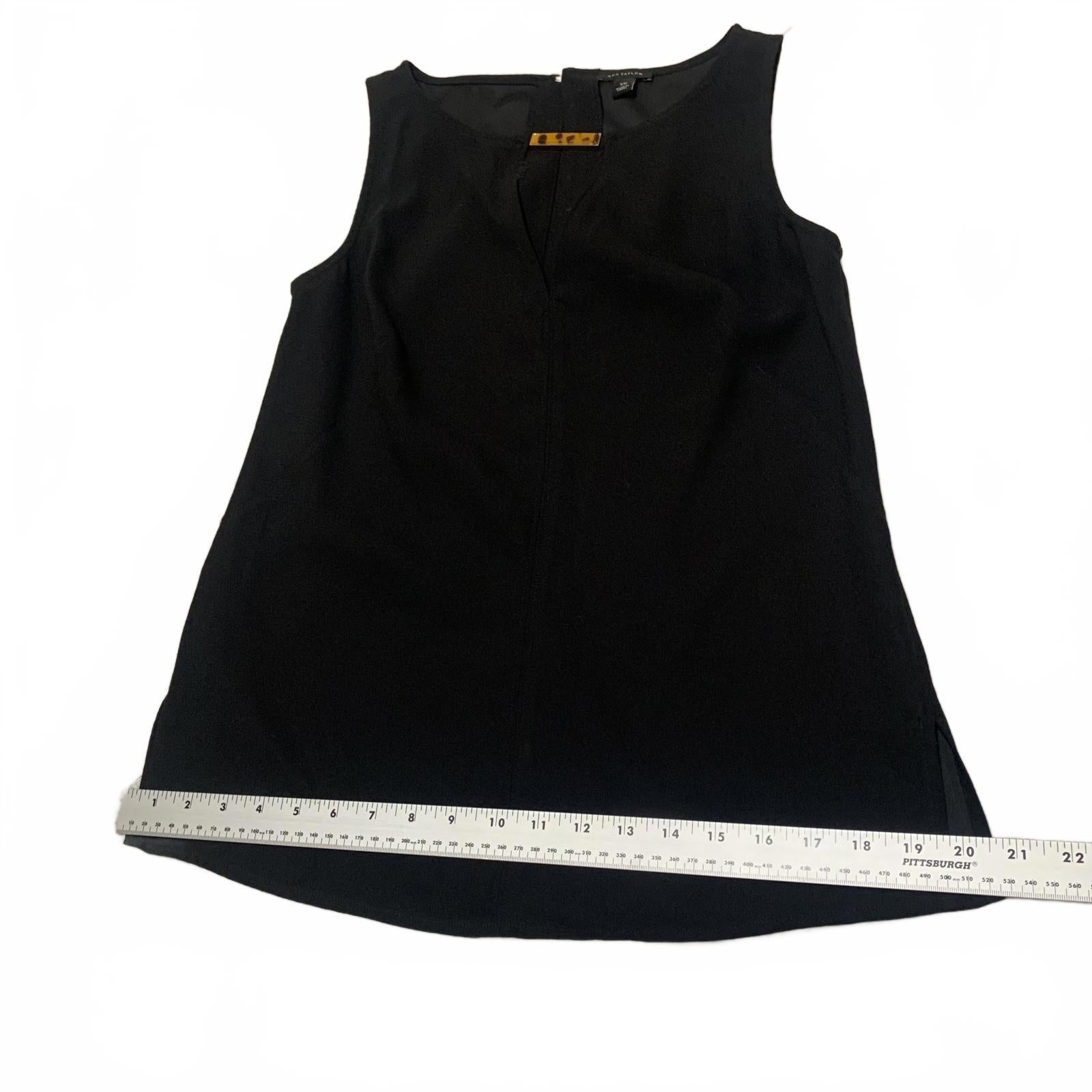 Blusa negra sin mangas Ann Taylor para mujer, talla extra pequeña