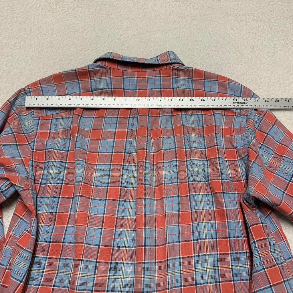 Camisa con botones a cuadros azul y naranja XL para hombre de Vineyard Vines