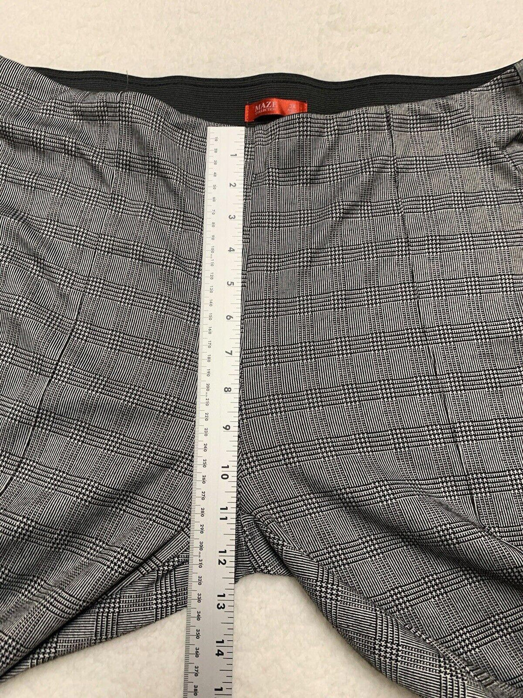 Pantalones Maze Collection para mujer, talla 3X, negros, a cuadros, elásticos y cosidos