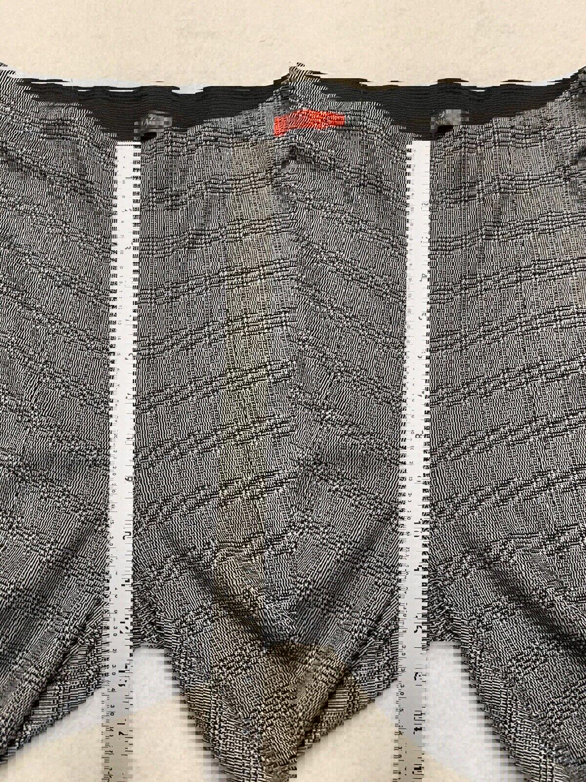 Pantalones Maze Collection para mujer, talla 3X, negros, a cuadros, elásticos y cosidos