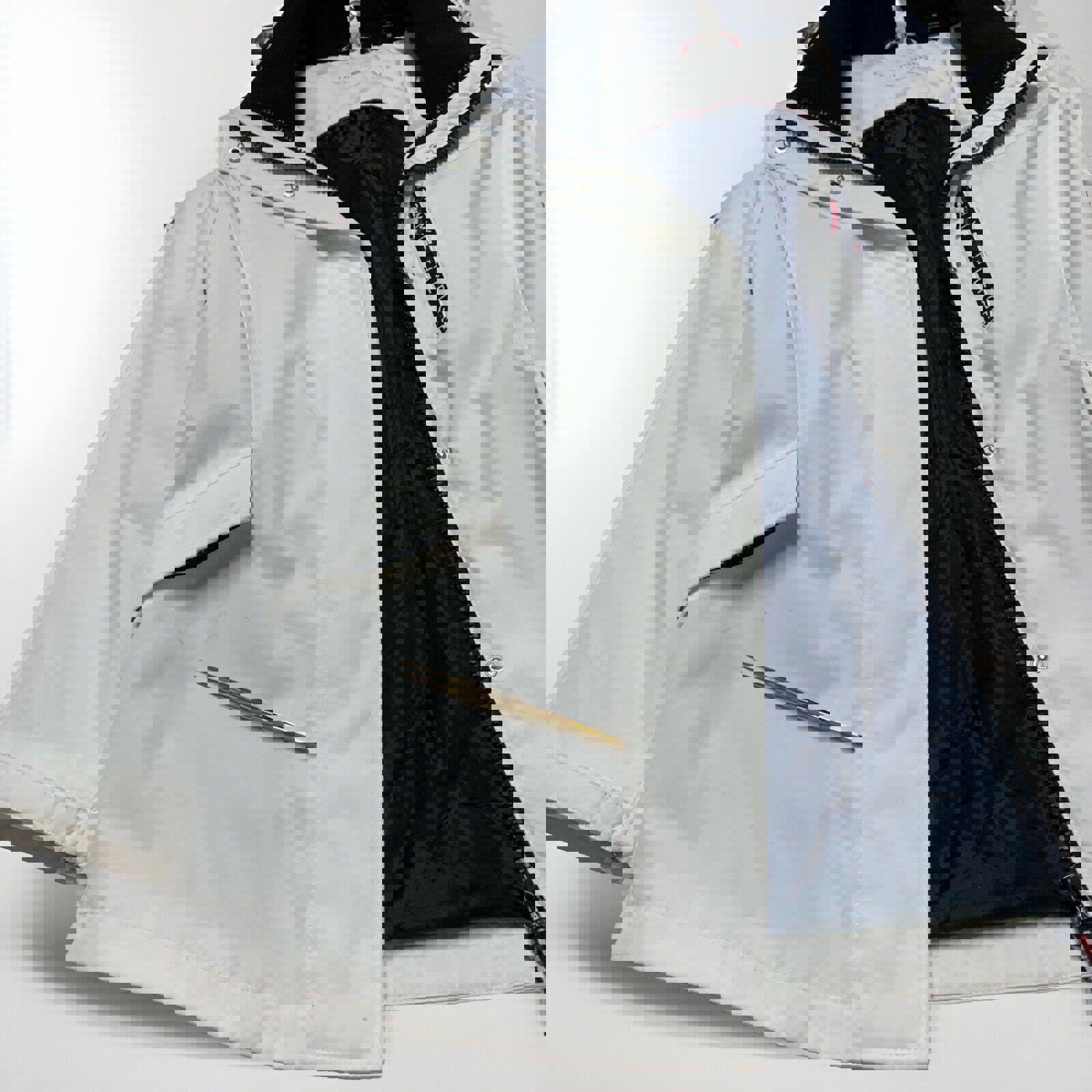 Chaqueta impermeable con capucha Tommy Hilfiger para mujer, color blanco, talla M