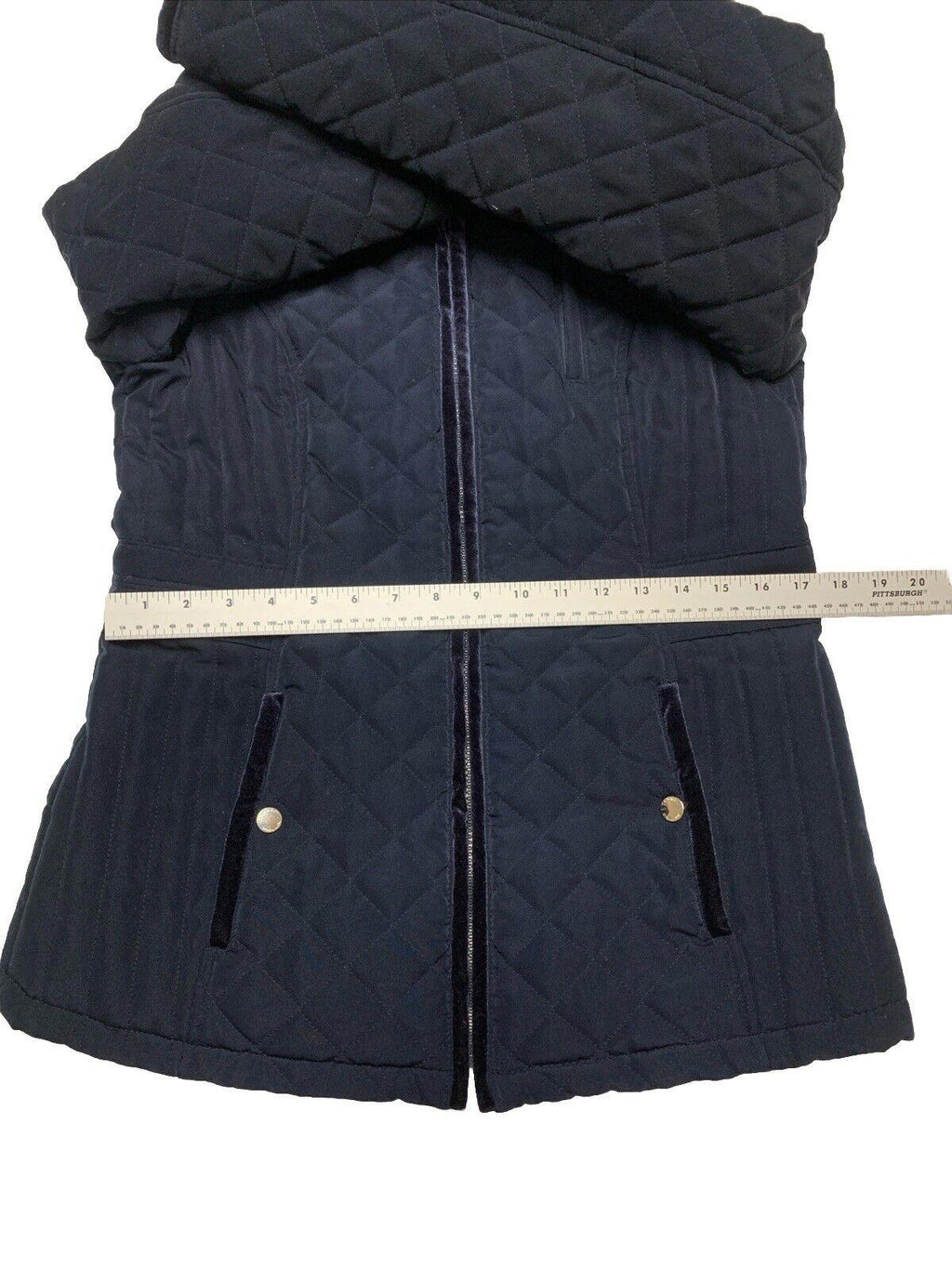 Chaqueta con capucha y cremallera azul marino para mujer, talla pequeña, de Laundry by Shelli Segal