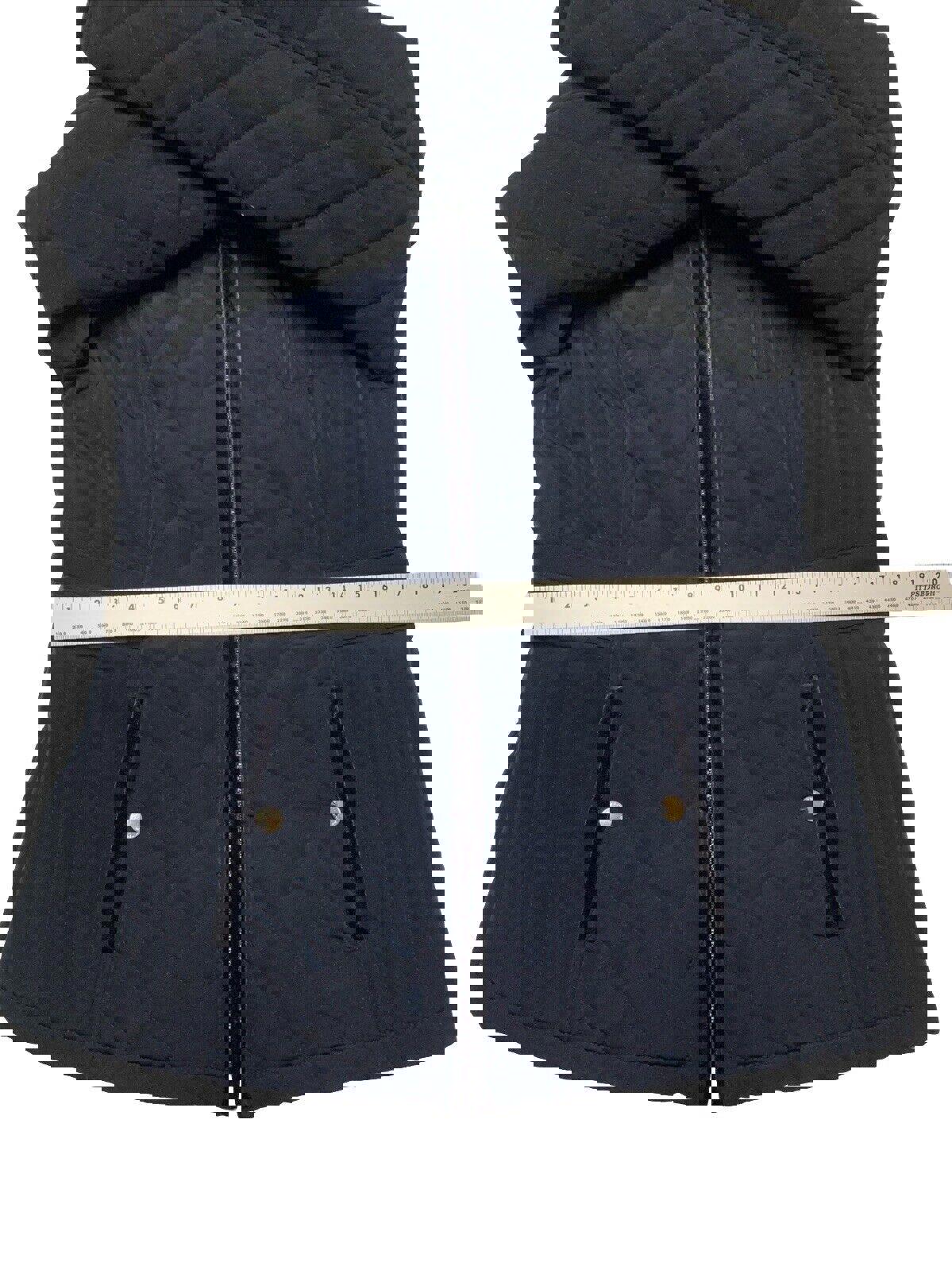 Chaqueta con capucha y cremallera azul marino para mujer, talla pequeña, de Laundry by Shelli Segal