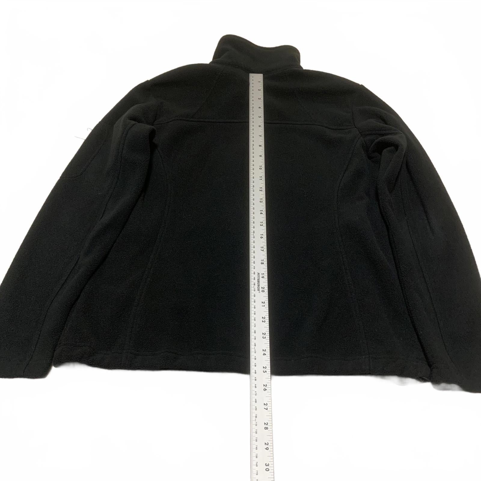 Chaqueta polar negra grande Columbia para mujer, con cremallera completa, para senderismo al aire libre, capa cálida