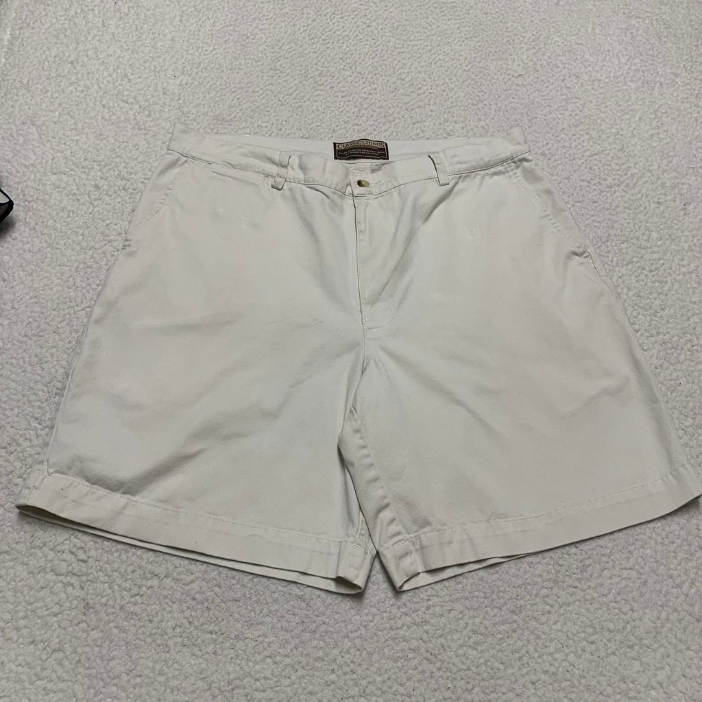 Pantalones cortos clásicos chinos para hombre, beige, talla 38, con parte delantera plana, informales, 100 % algodón, talla 37, India