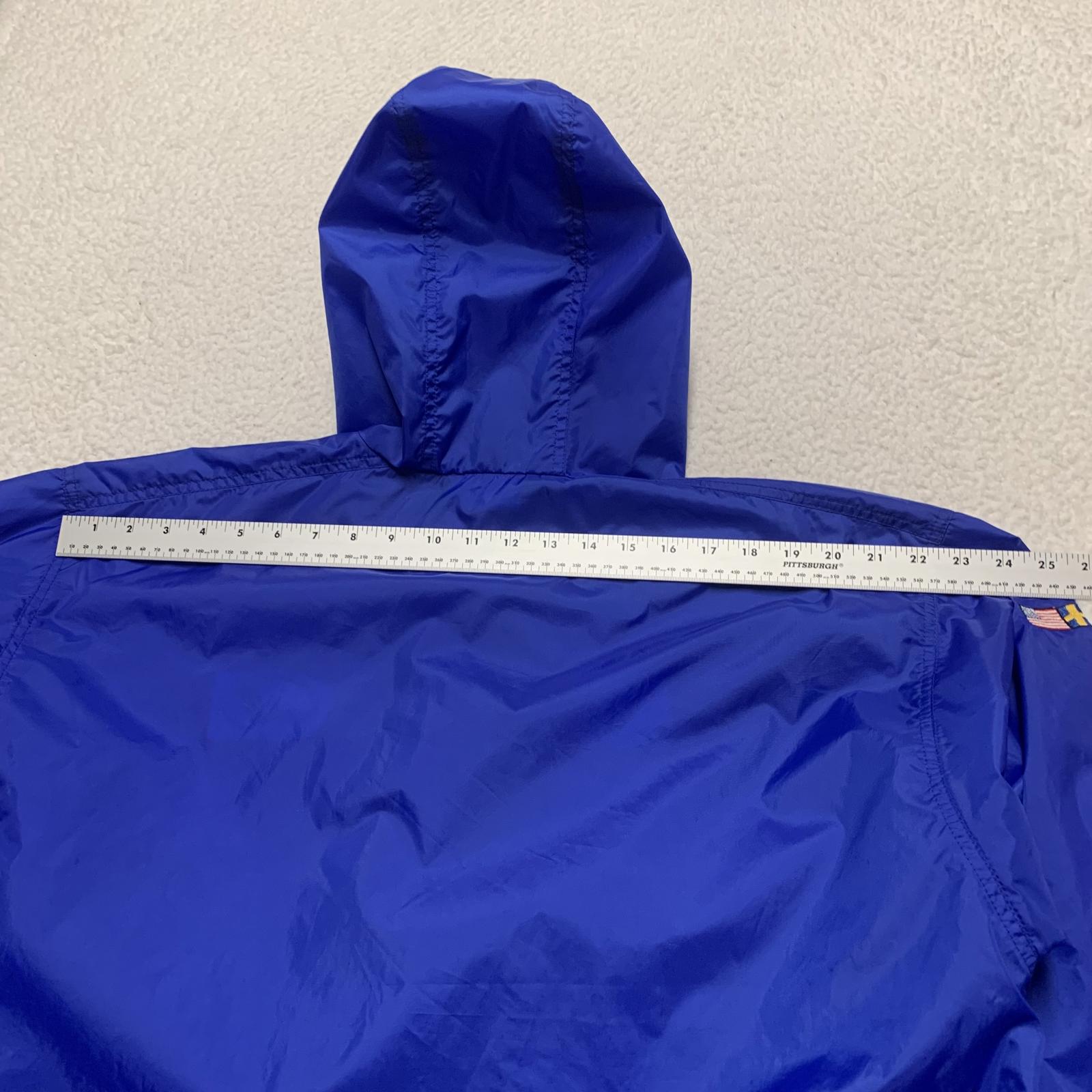 Chaqueta impermeable plegable Tri Mountain para hombre, color azul, talla L