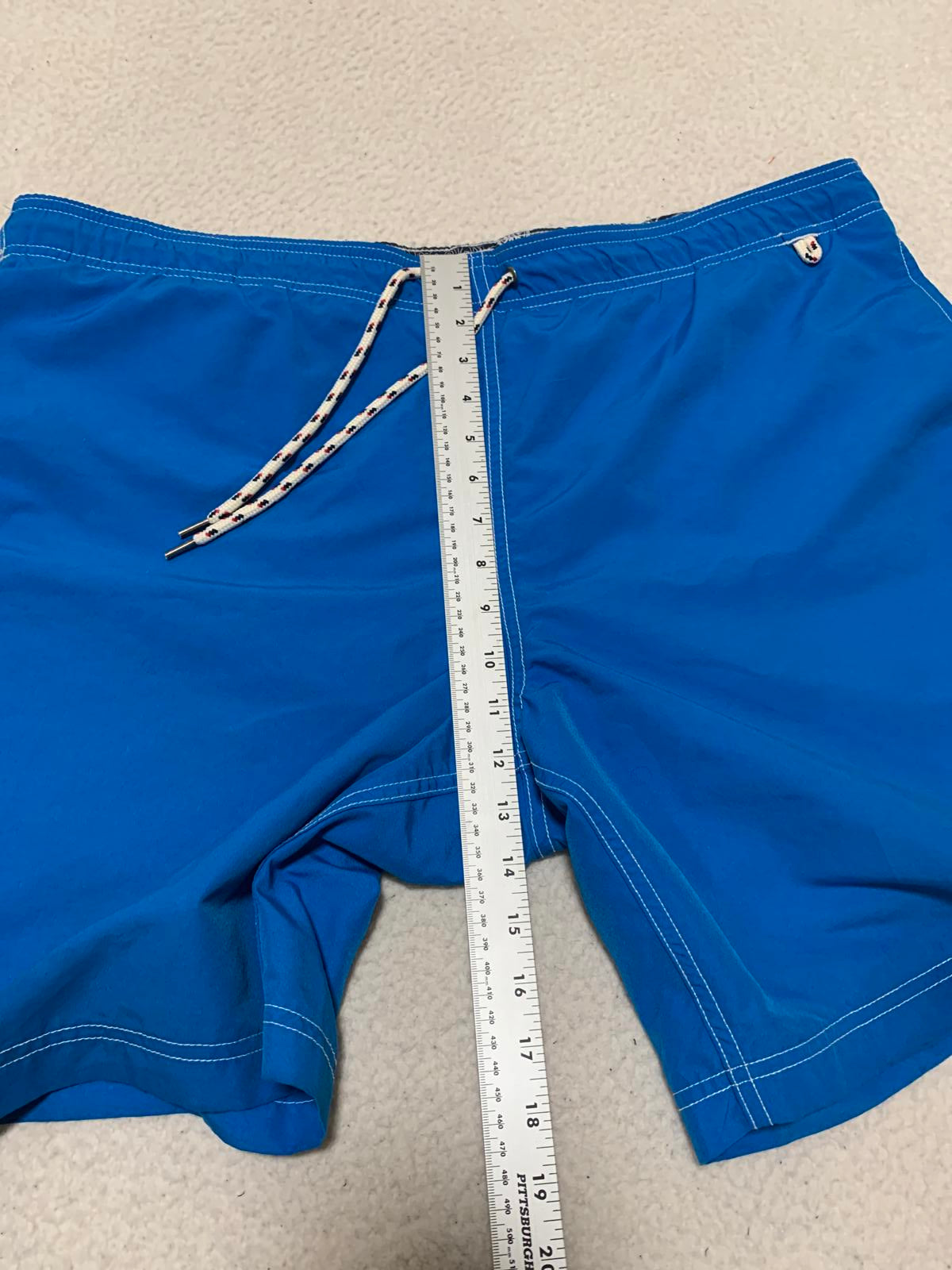 Bañador azul Lands End para hombre, talla L 36-38, con cordón en la cintura