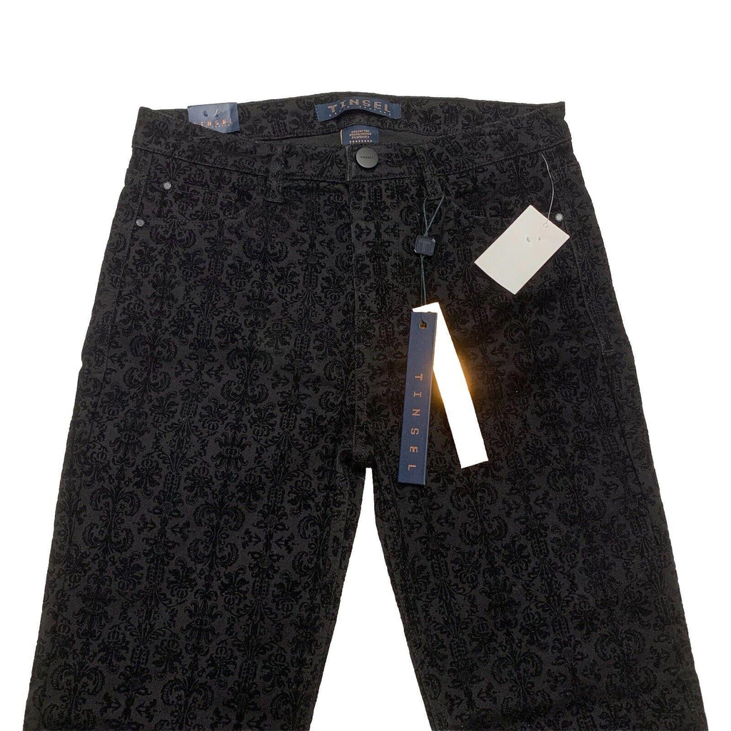 Pantalones vaqueros suaves ajustados de Lord &amp; Taylor Tinsel para mujer, talla 29, color negro