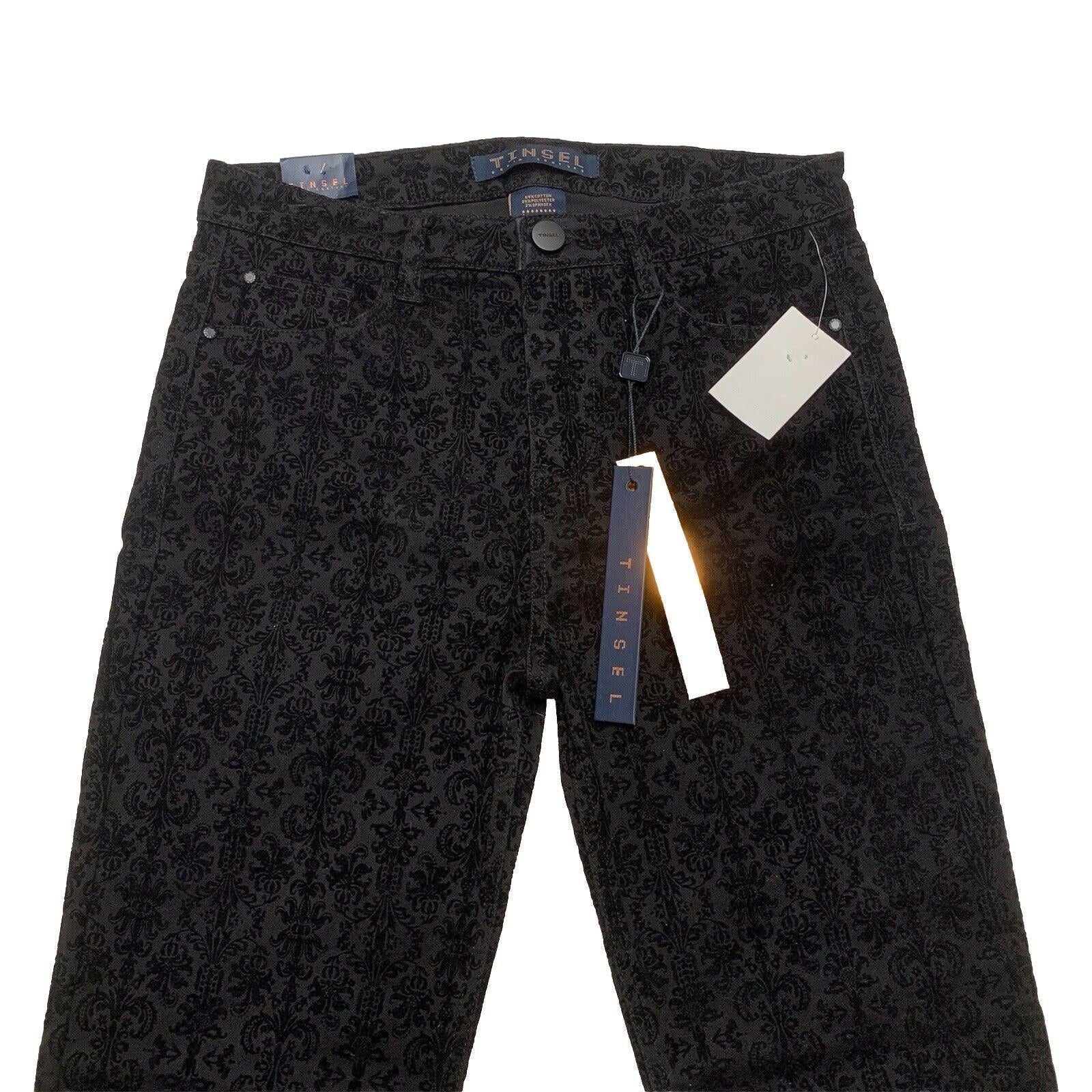 Pantalones vaqueros suaves ajustados de Lord &amp; Taylor Tinsel para mujer, talla 29, color negro