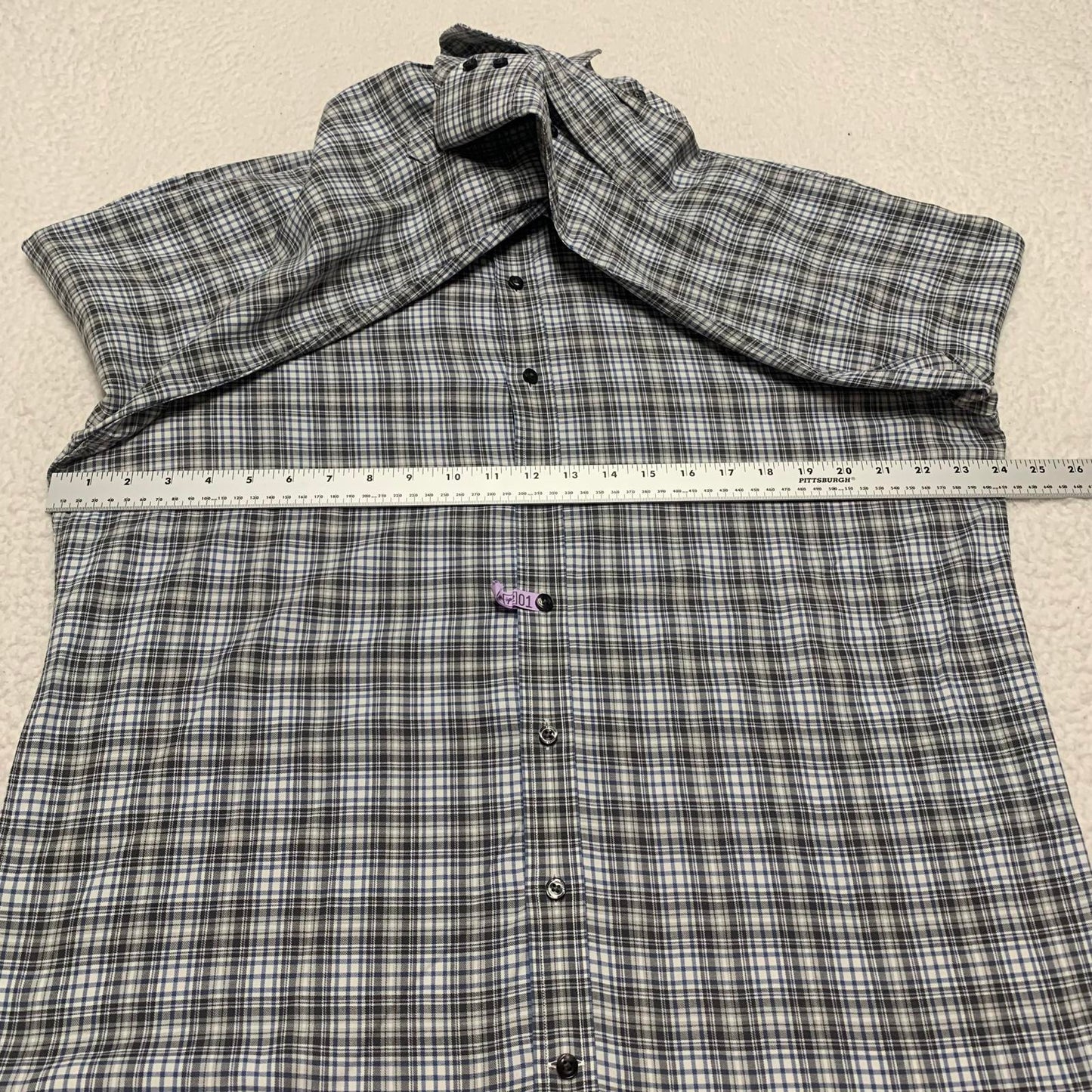 Maker Company Mens Size Large Black Gray Classic Plaid Shirt
