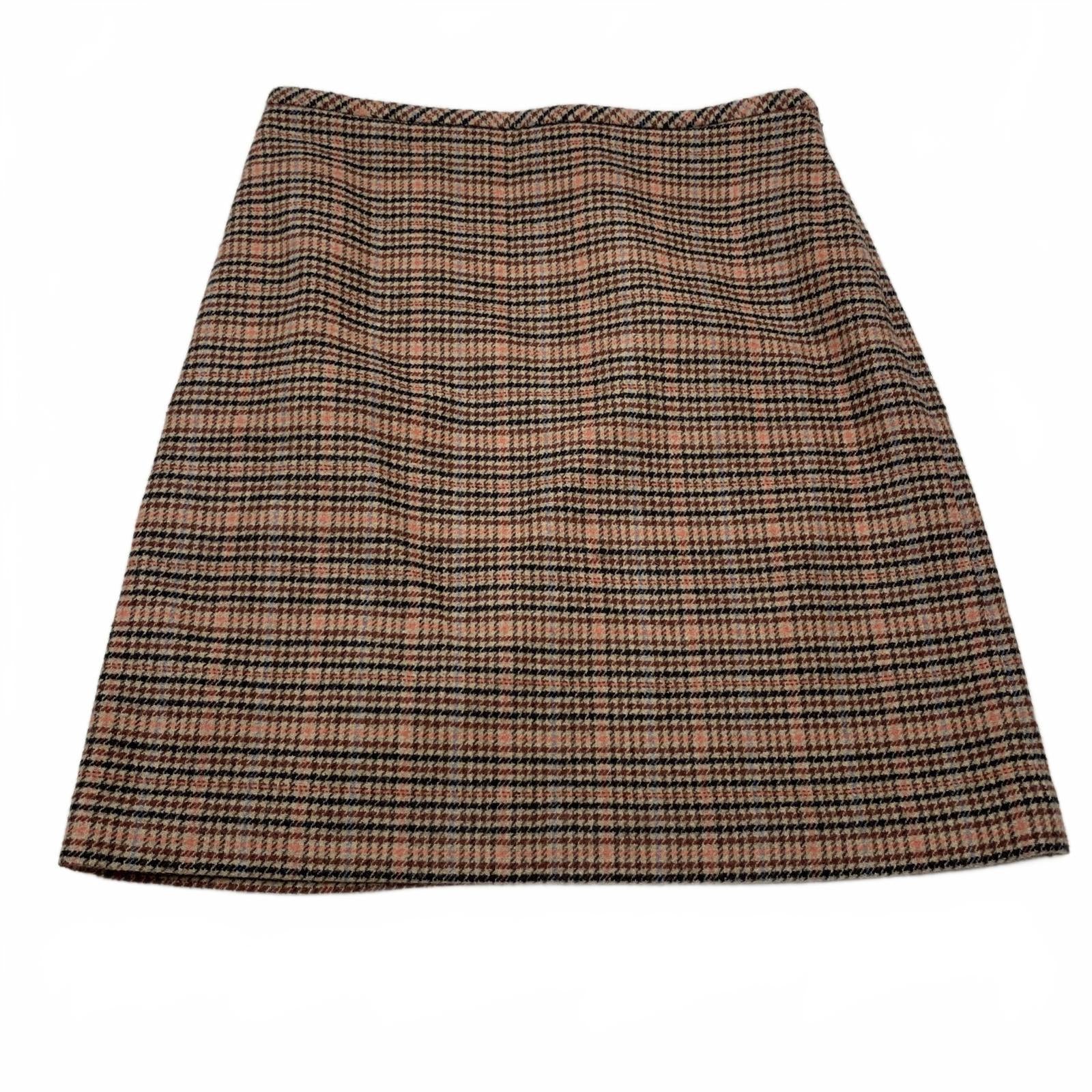 Falda a cuadros rosa y negra Talbots para mujer talla 6, W30, tubo