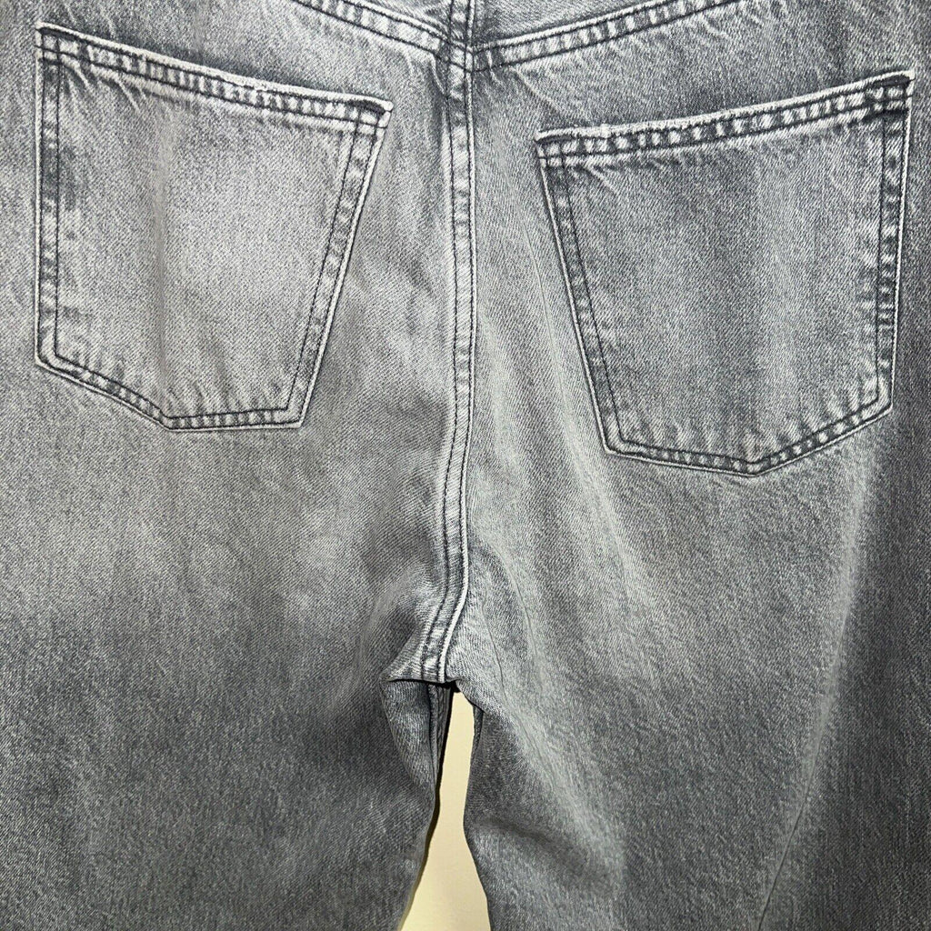 Vaqueros Zara para mujer, talla 6, denim gris, corte cropped con bordes deshilachados