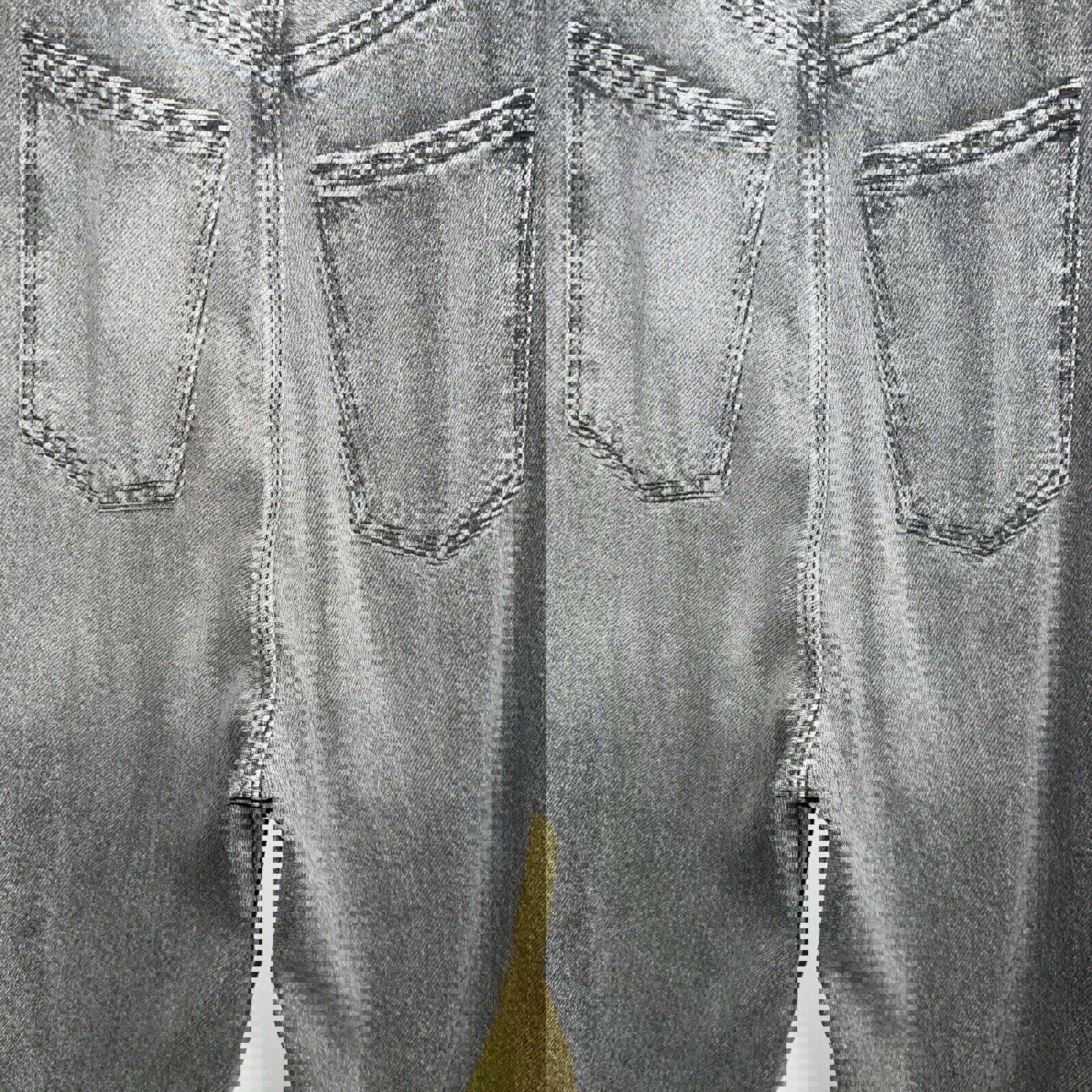 Vaqueros Zara para mujer, talla 6, denim gris, corte cropped con bordes deshilachados