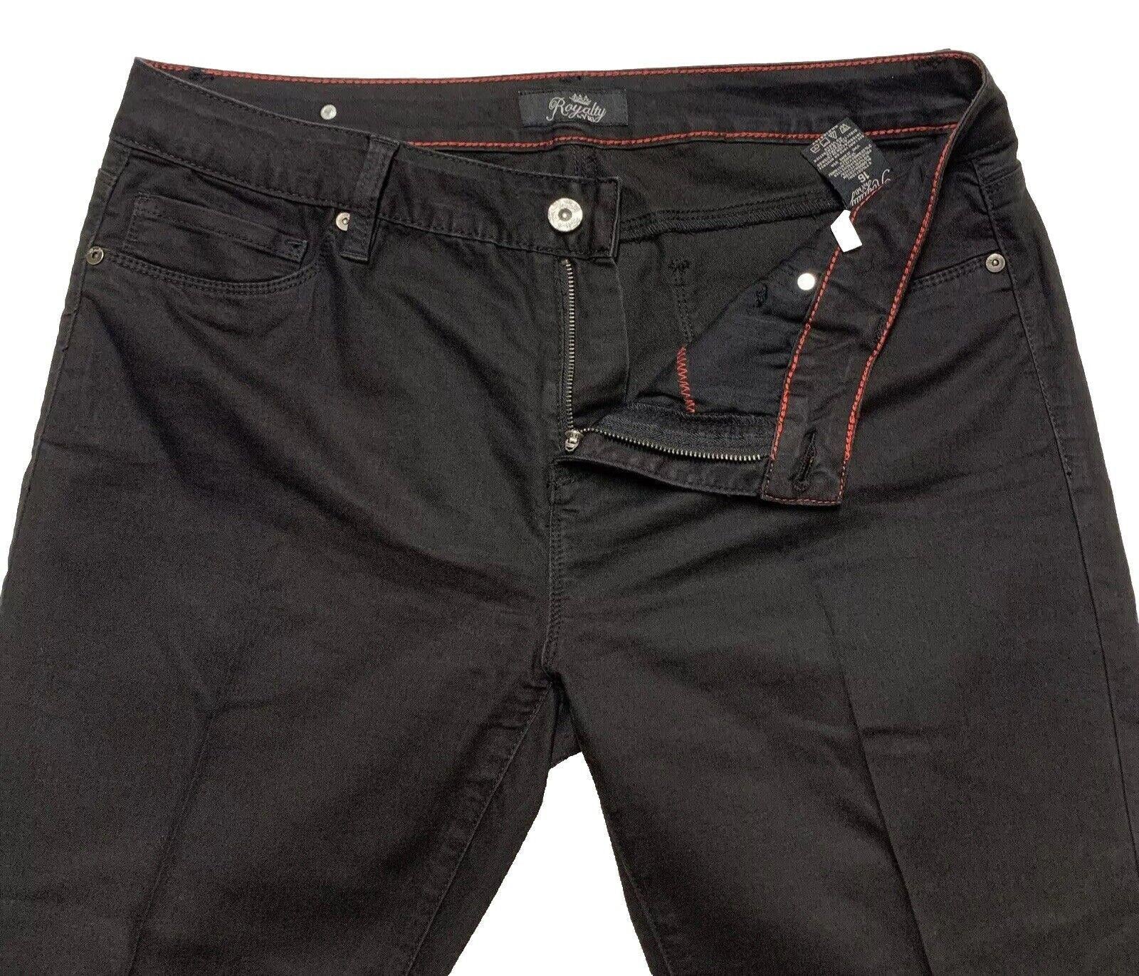 Vaqueros negros recortados Royalty By YMI para mujer, talla 16, denim elástico