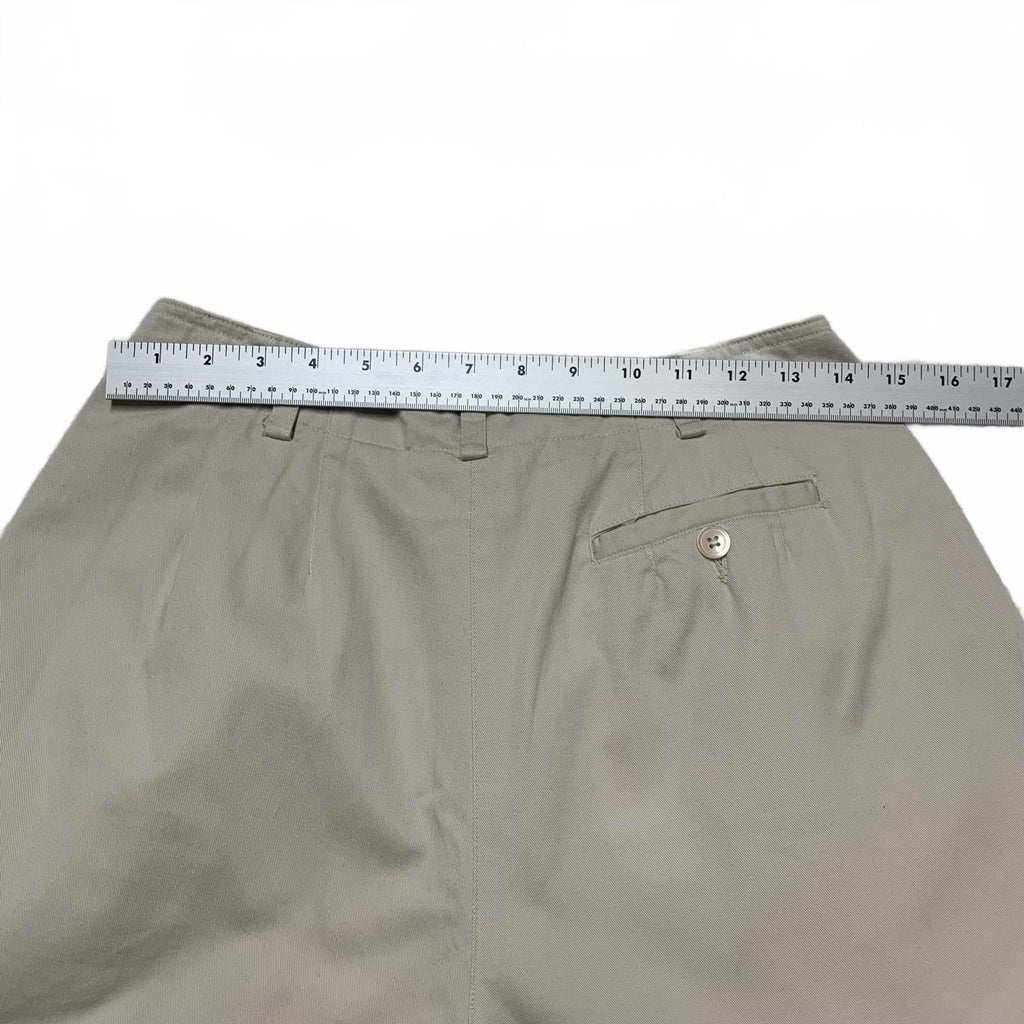 Pantalones cortos plisados ​​de algodón color caqui de Liz Claiborne Liz Sport para mujer, talla 8