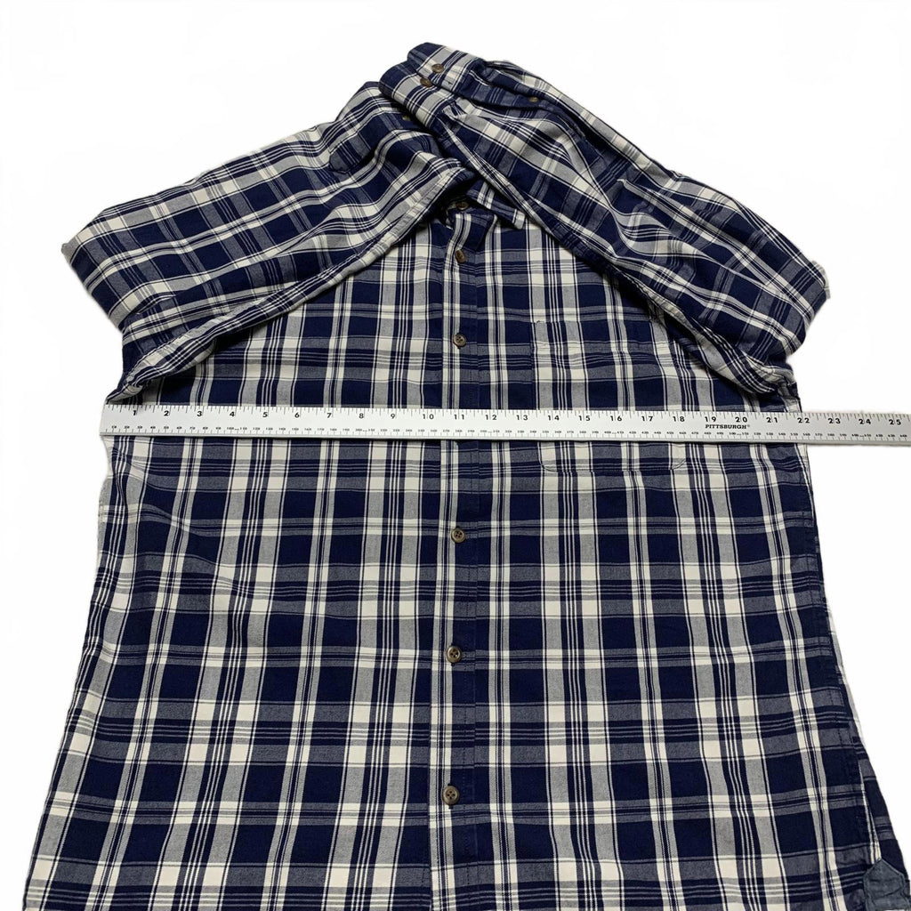 Camisa Banana Republic de cuadros azul marino con botones y corte ajustado para hombre, talla grande