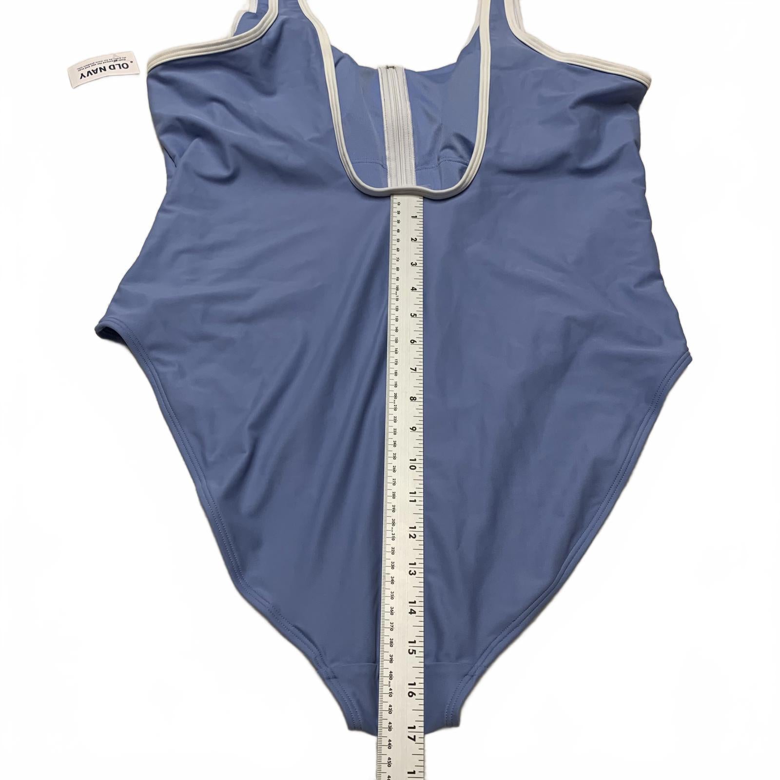 Traje de baño de una pieza azul XXL para mujer de Old Navy con cremallera frontal