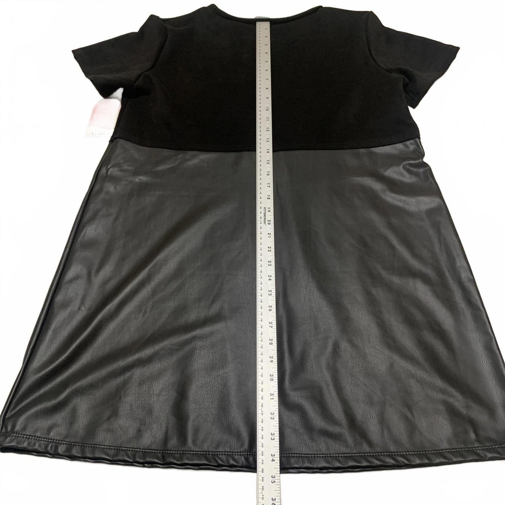 Vestido informal de manga corta con falda de piel sintética Arula para mujer, talla 1X, EE. UU.