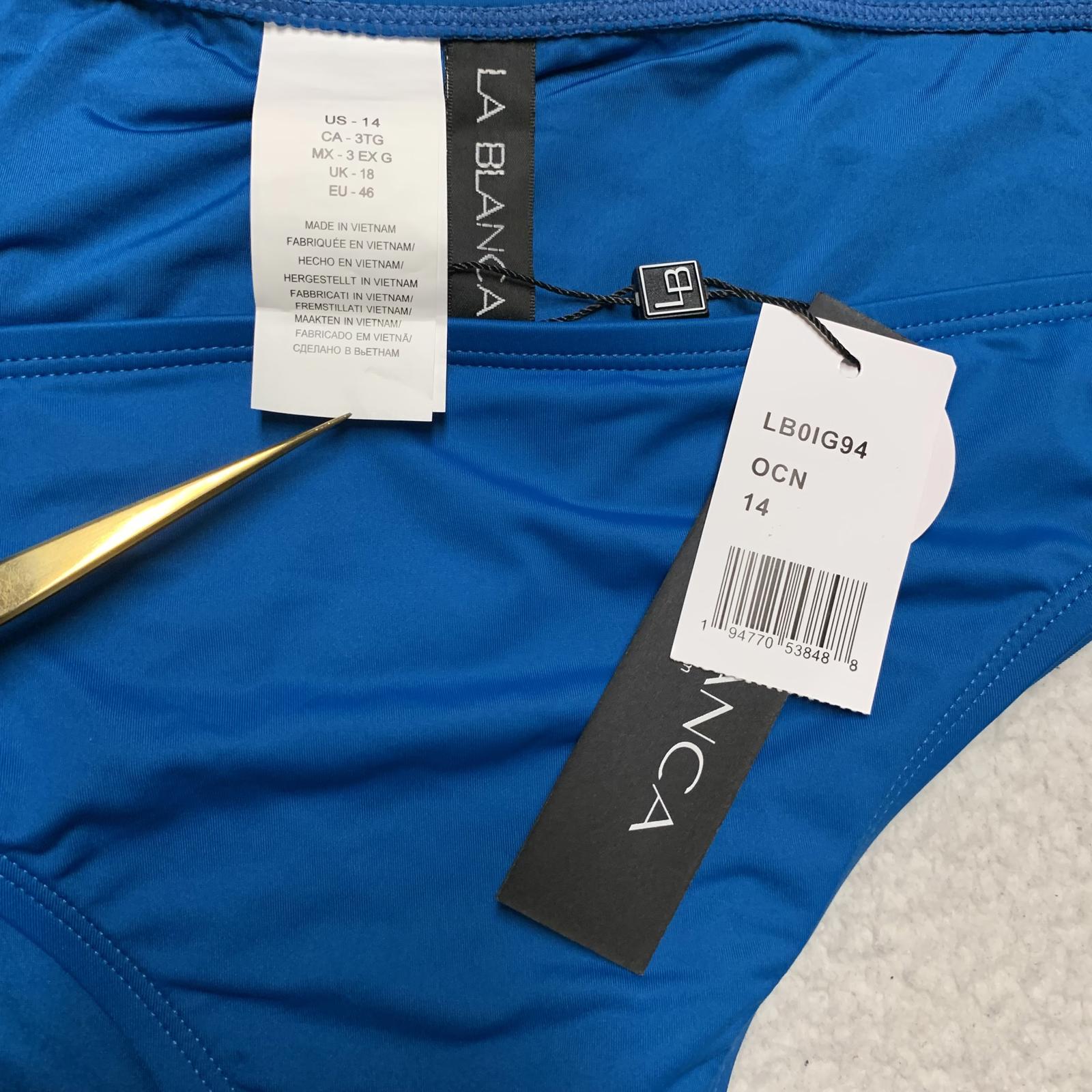 La Blanca - Bañador ajustable para mujer, talla 14, UPF 50+, color azul turquesa