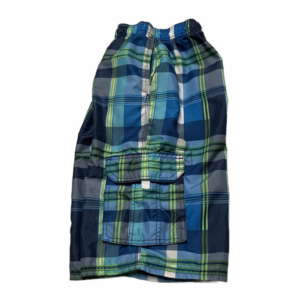 Bañador Kanu Surf para niño, talla L (14-16), a cuadros, azul y verde