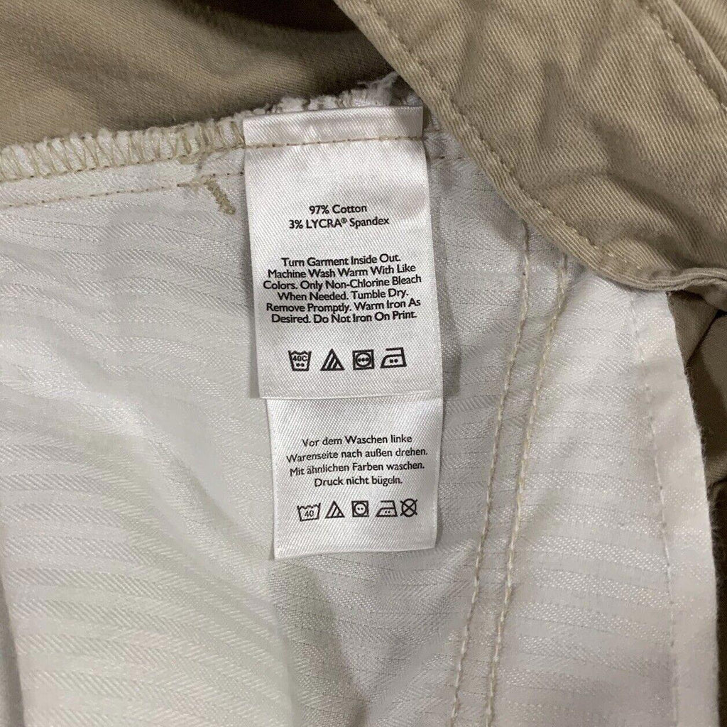 Pantalones Eddie Bauer para mujer, talla 12, caqui, corte recto, estilo chino, ancho 33,5 x 23,5 L