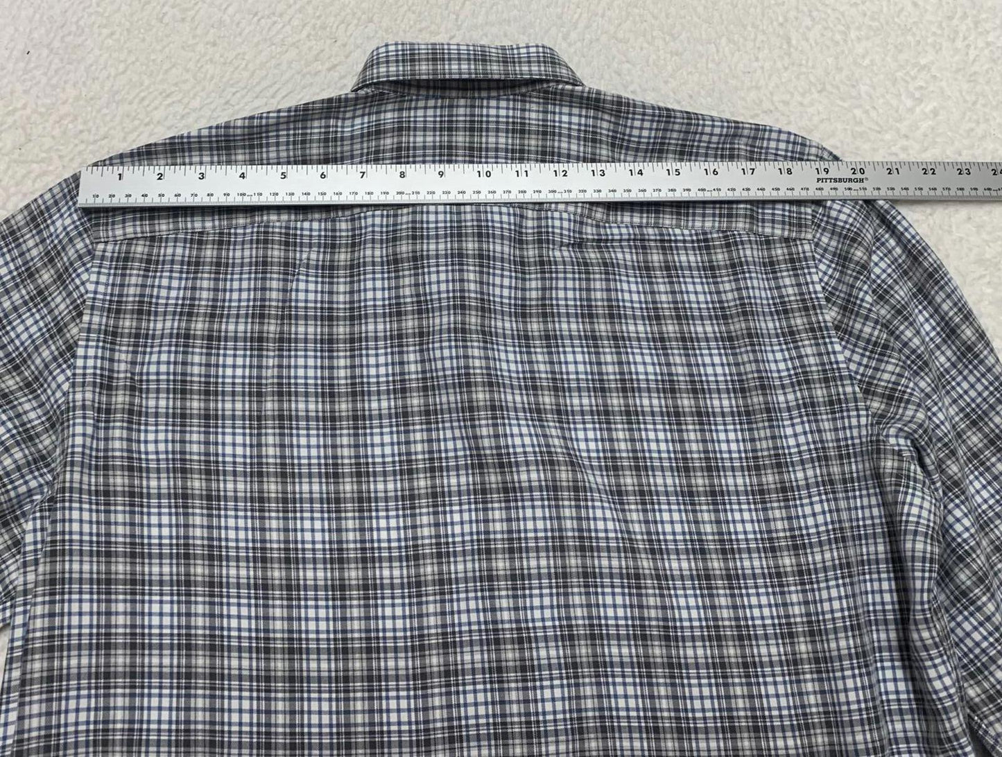 Maker Company Mens Size Large Black Gray Classic Plaid Shirt
