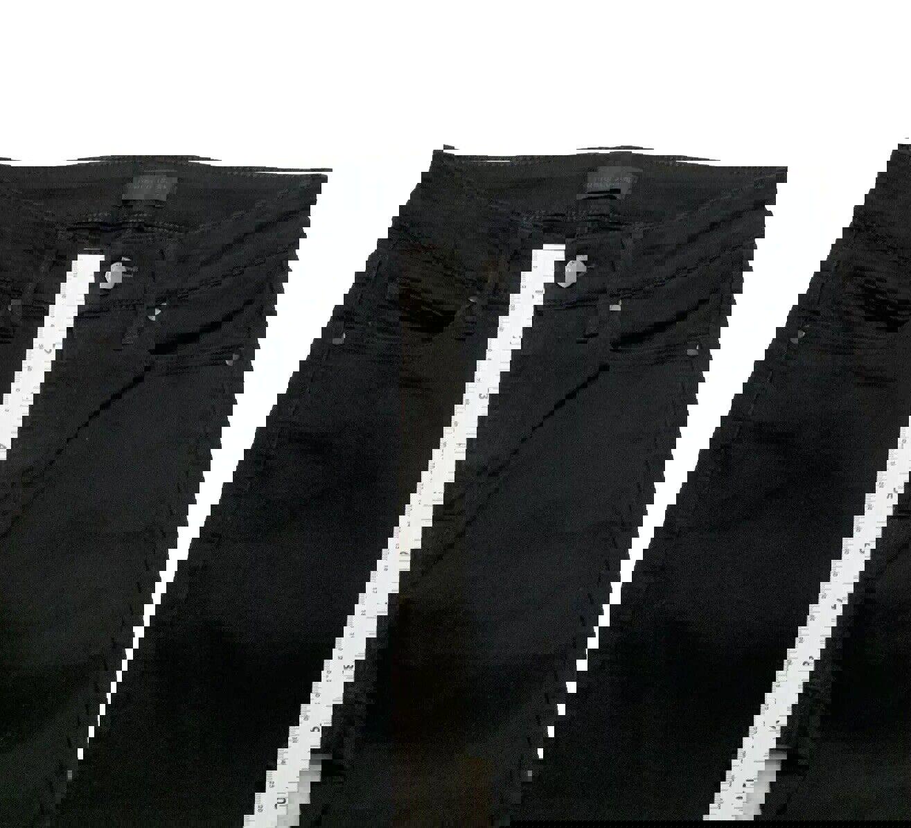 Vaqueros ajustados negros de tiro medio de mezcla de algodón y mezclilla de Uniqlo para hombre, talla 27 x 26,75