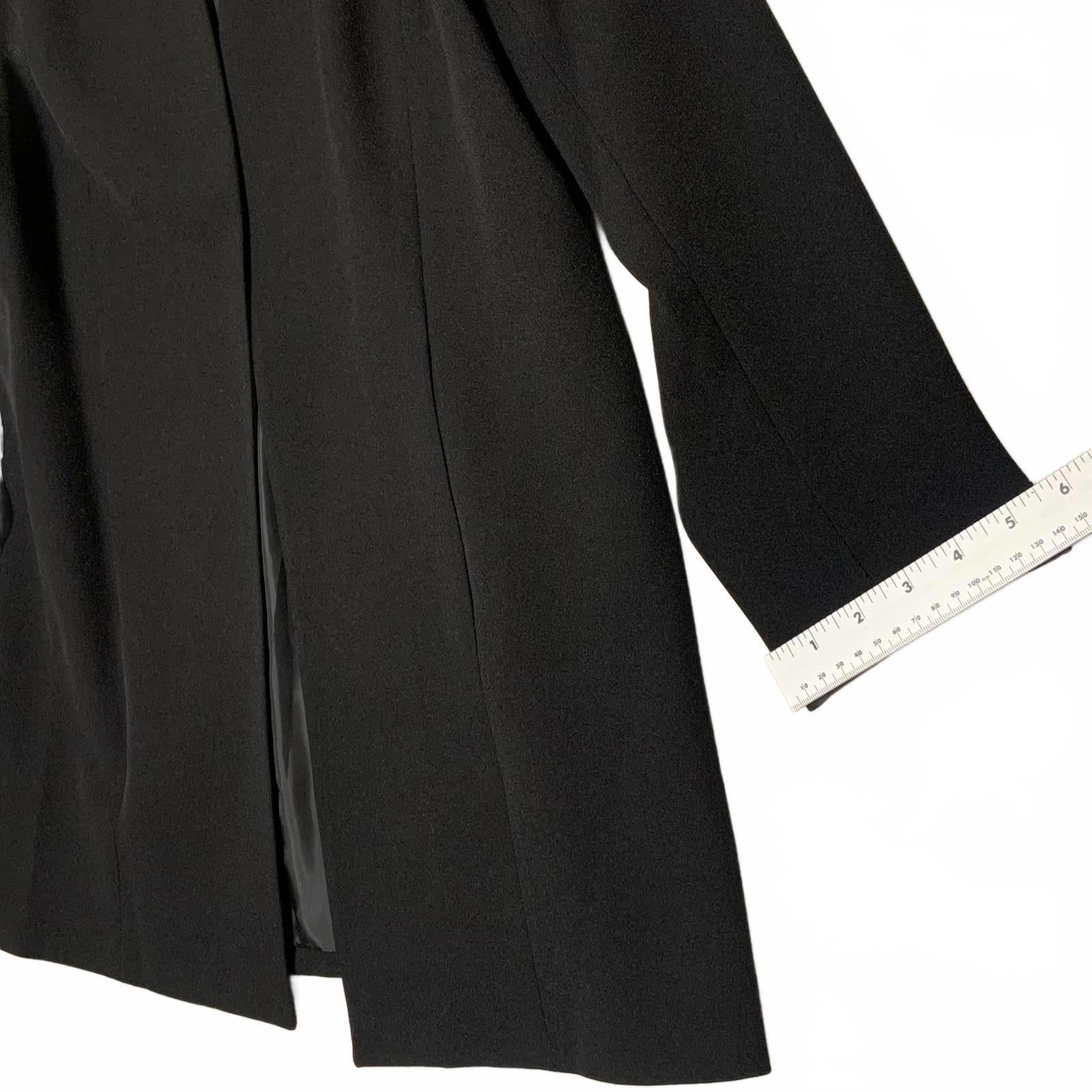 Chaqueta blazer negra abierta para mujer Kasper, talla 12, forrada, para trabajo y oficina