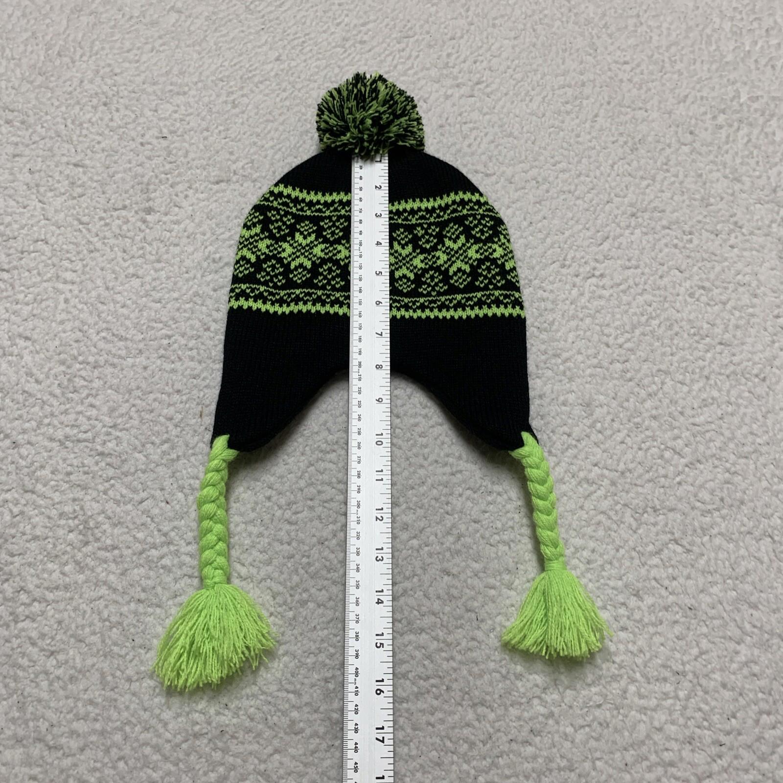 Gorro de lana resistente a la intemperie para jóvenes, talla única (8/20), con pompón y orejeras trenzadas