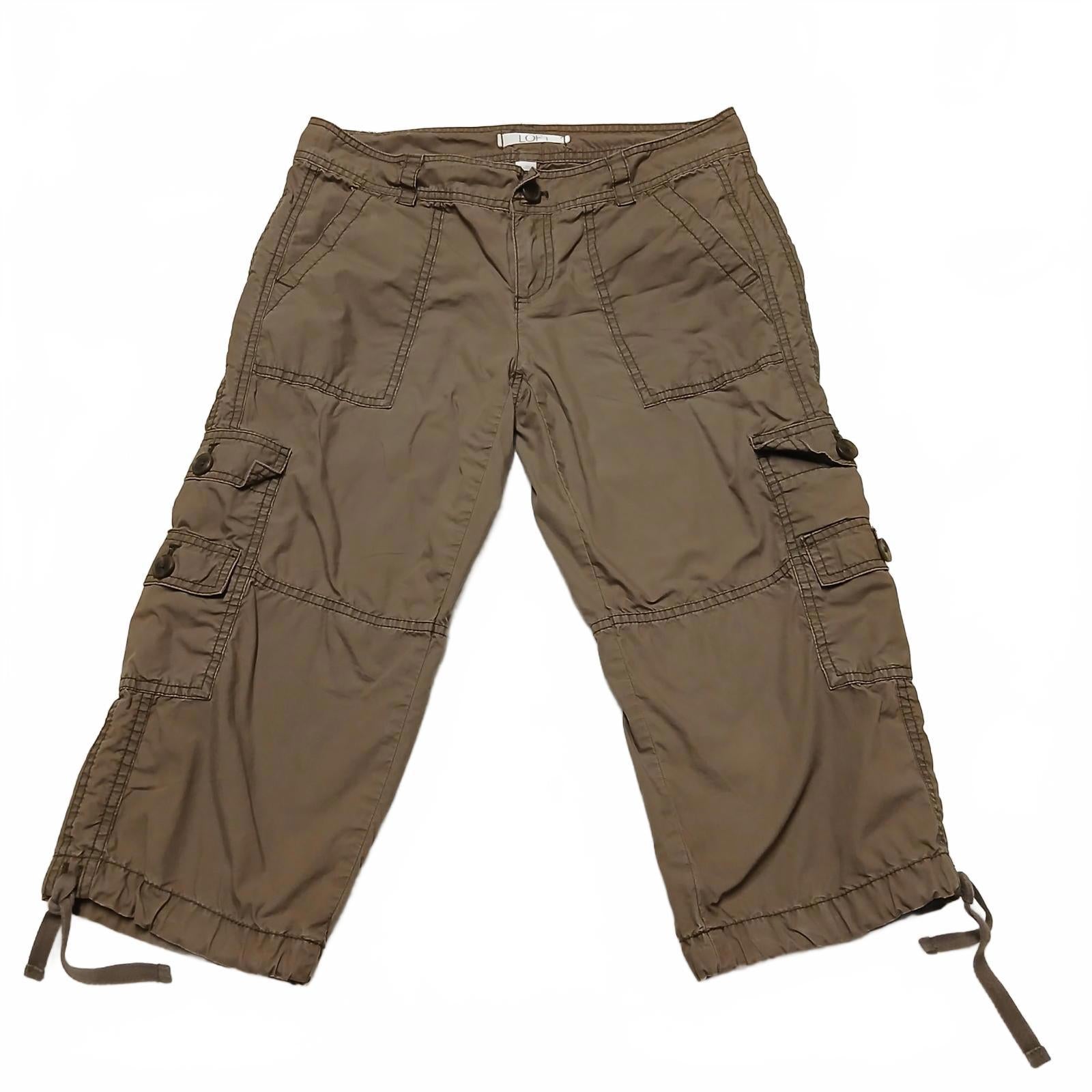 Capris cargo Ann Taylor Loft para mujer, talla 4, marrón pequeño, para aventuras de acampada al aire libre