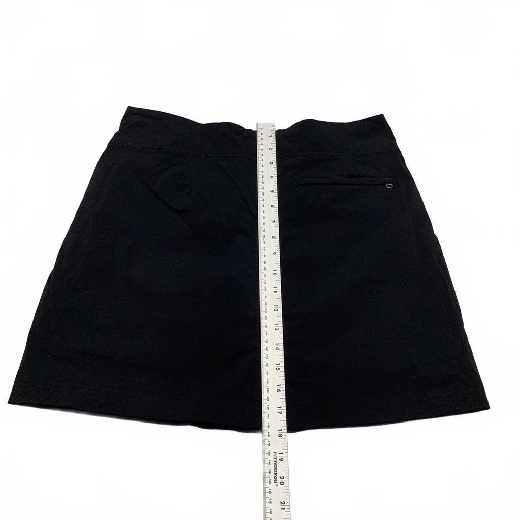 Falda pantalón negra con pantalones cortos Royal Robbin's para mujer, talla 10, nailon, ancho 33,5"