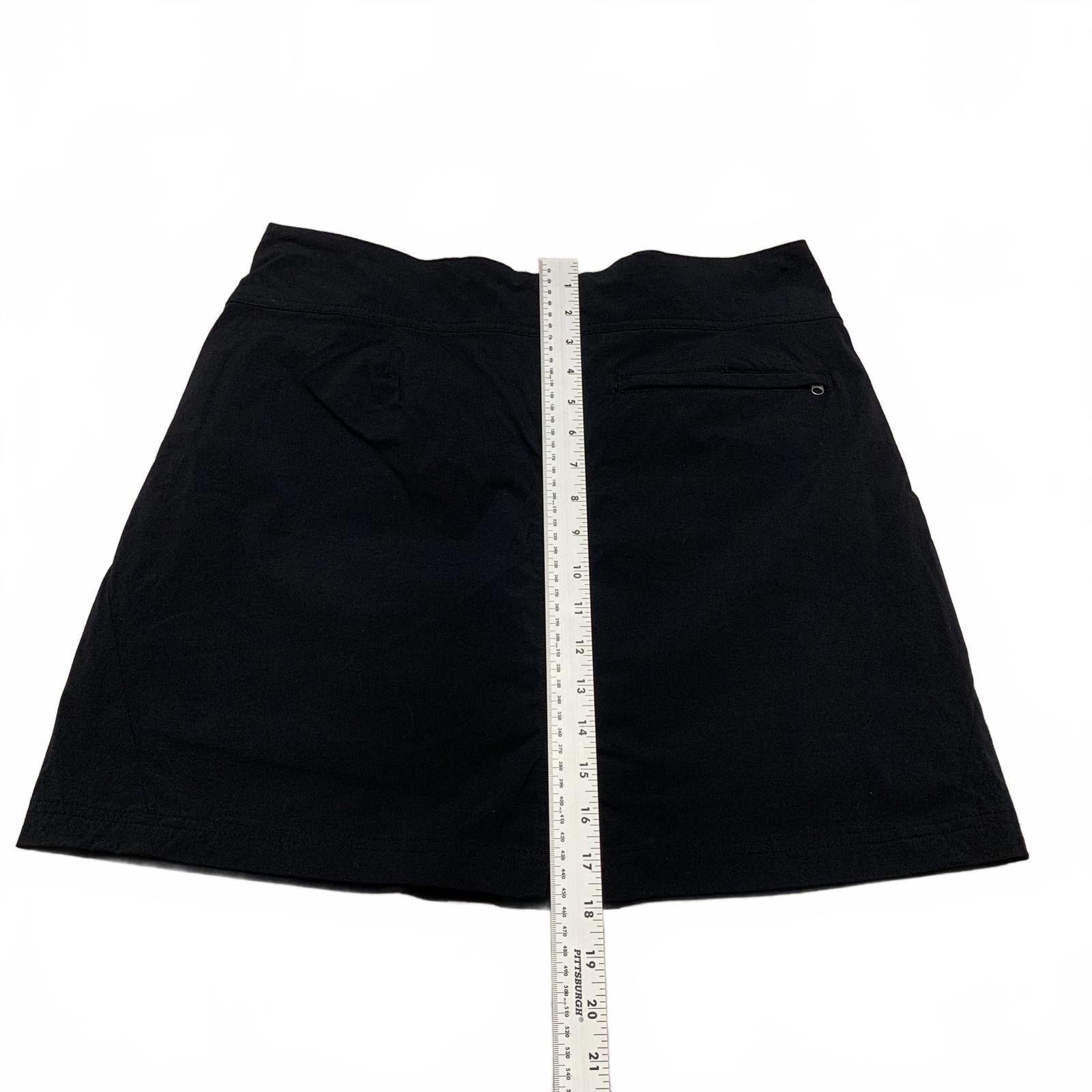 Falda pantalón negra con pantalones cortos Royal Robbin's para mujer, talla 10, nailon, ancho 33,5"