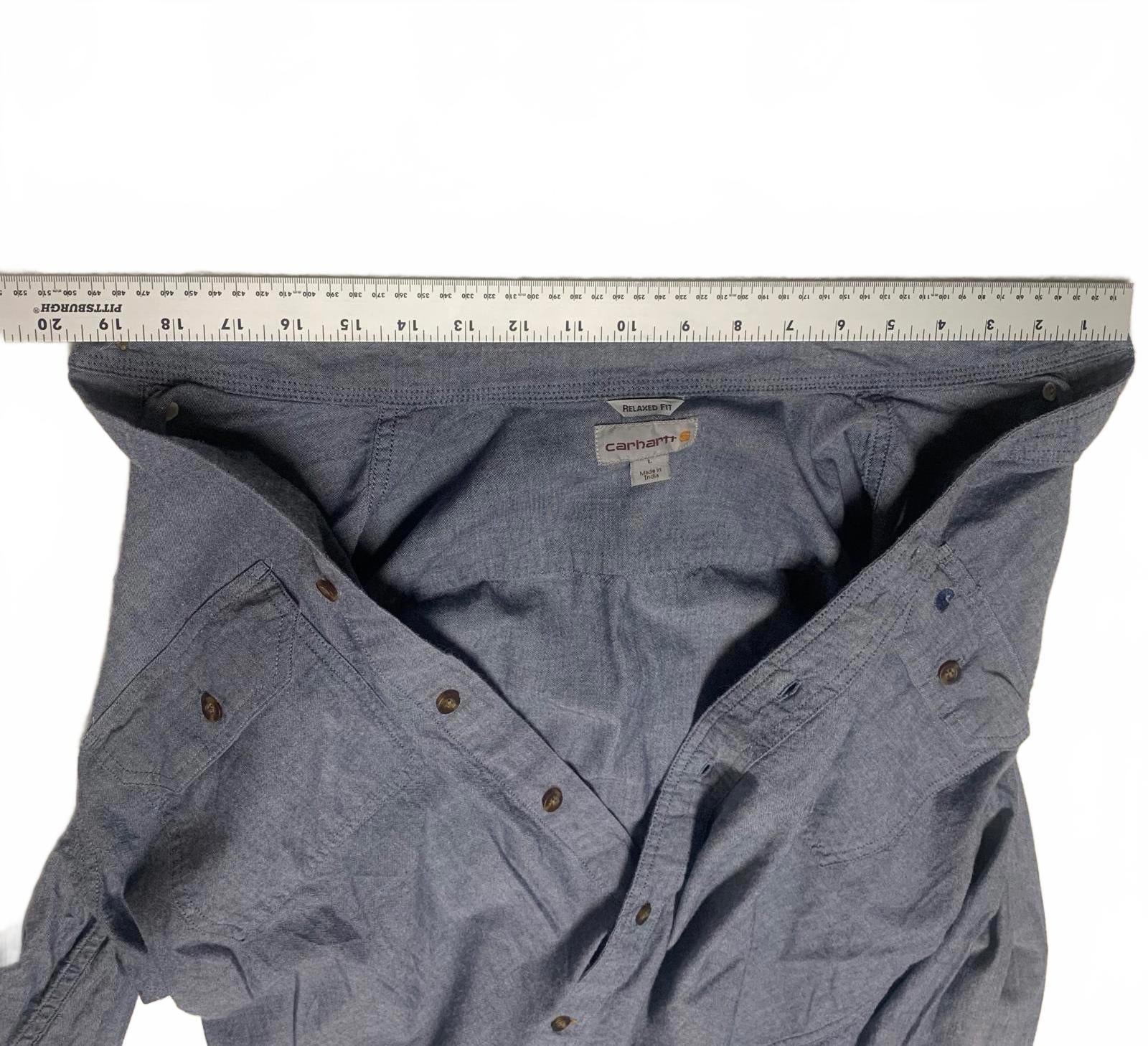 Camisa de trabajo Carhartt Chambray con botones, color azul lavado, talla grande para hombre