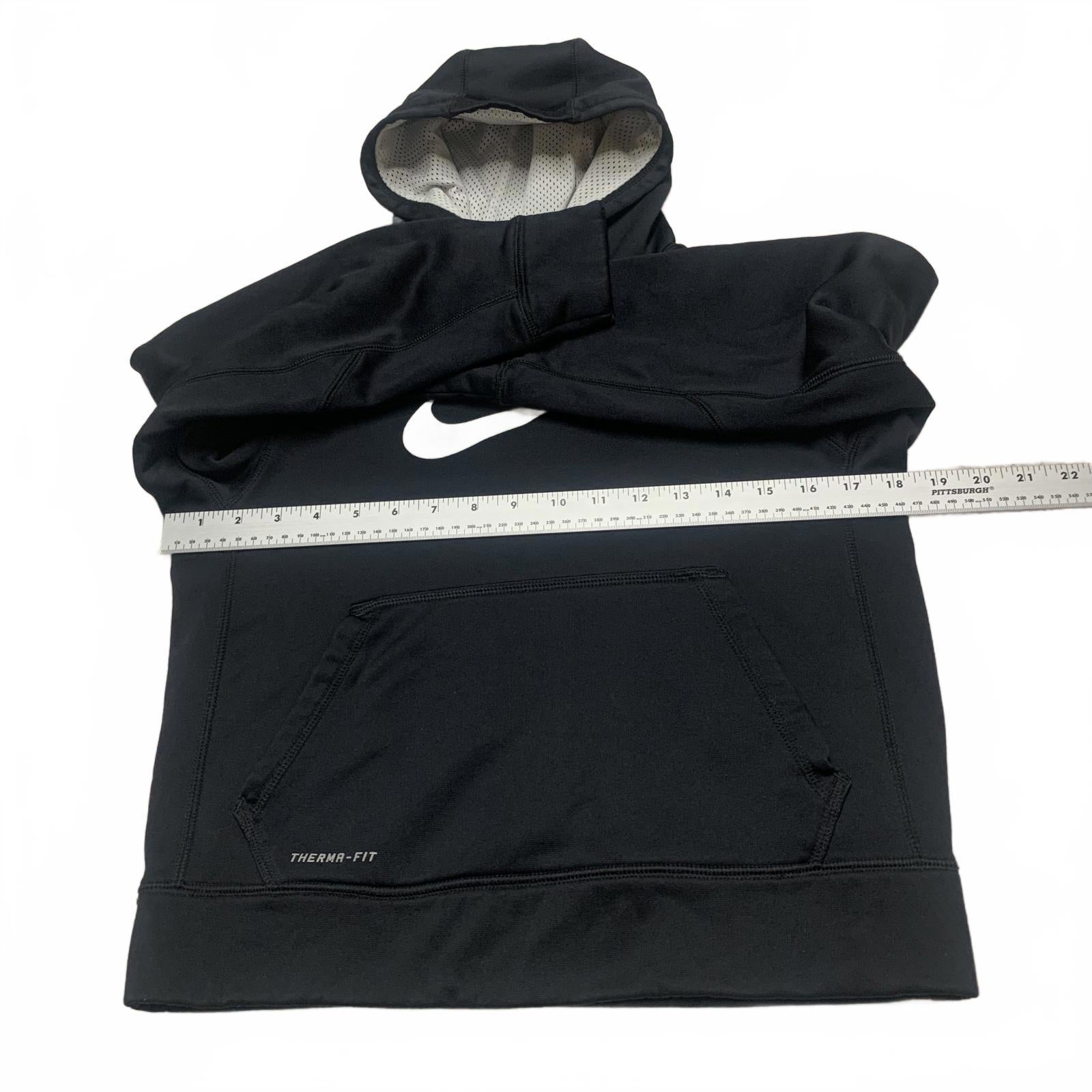 Sudadera con capucha Nike Therma-FIT unisex para niños, talla mediana, color negro