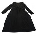 Jones New York Women's Size 18W Black Long  V-Necks Sleeve Dress Formal