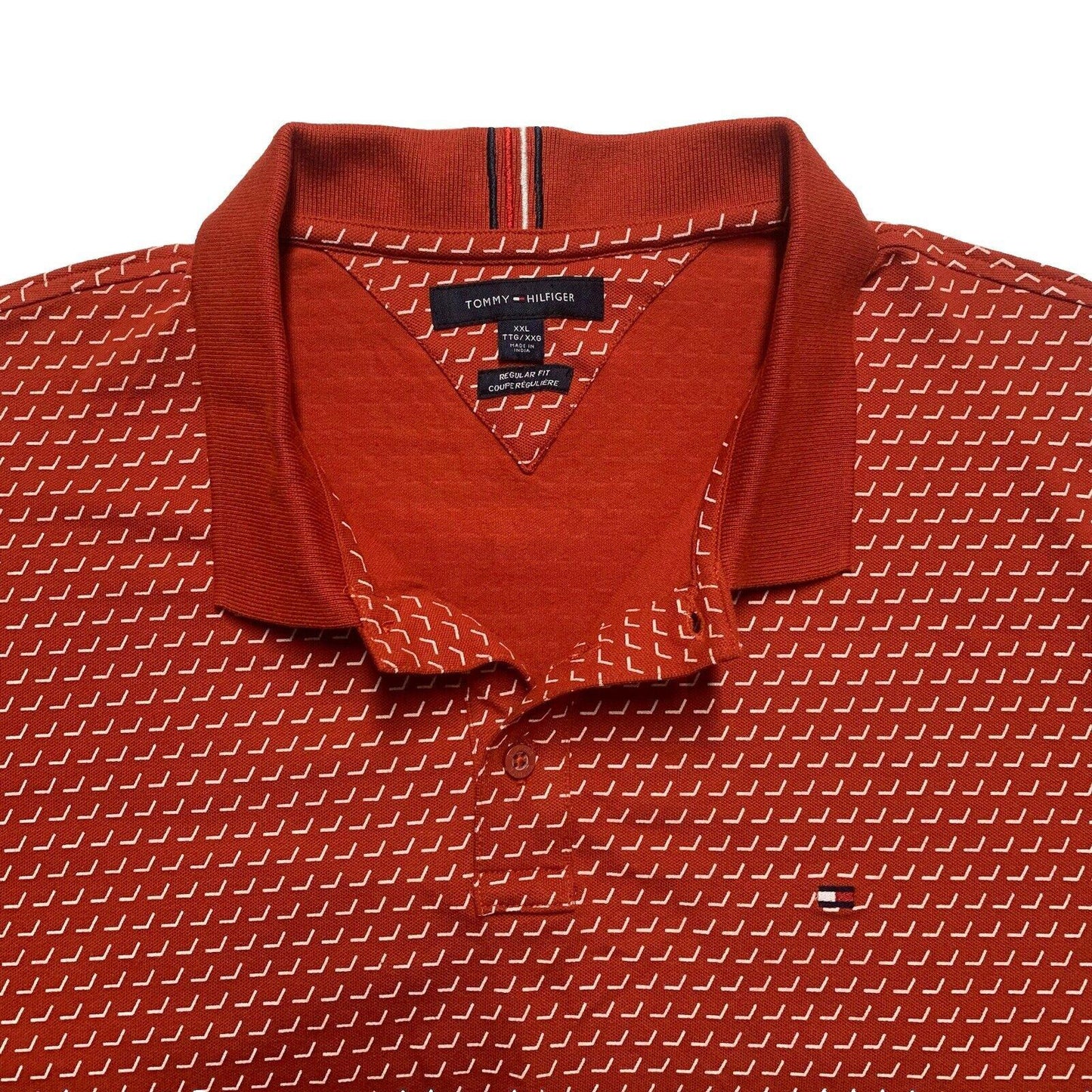 Tommy  Hilfiger Men’s XXL XXG TTG Polo Shirt Red/Orange