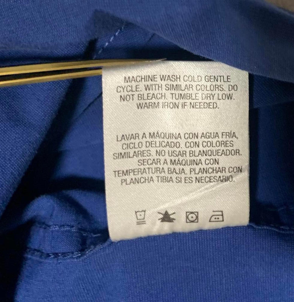 Camisa de manga corta azul con botones, edición básica, talla 2XL para hombre