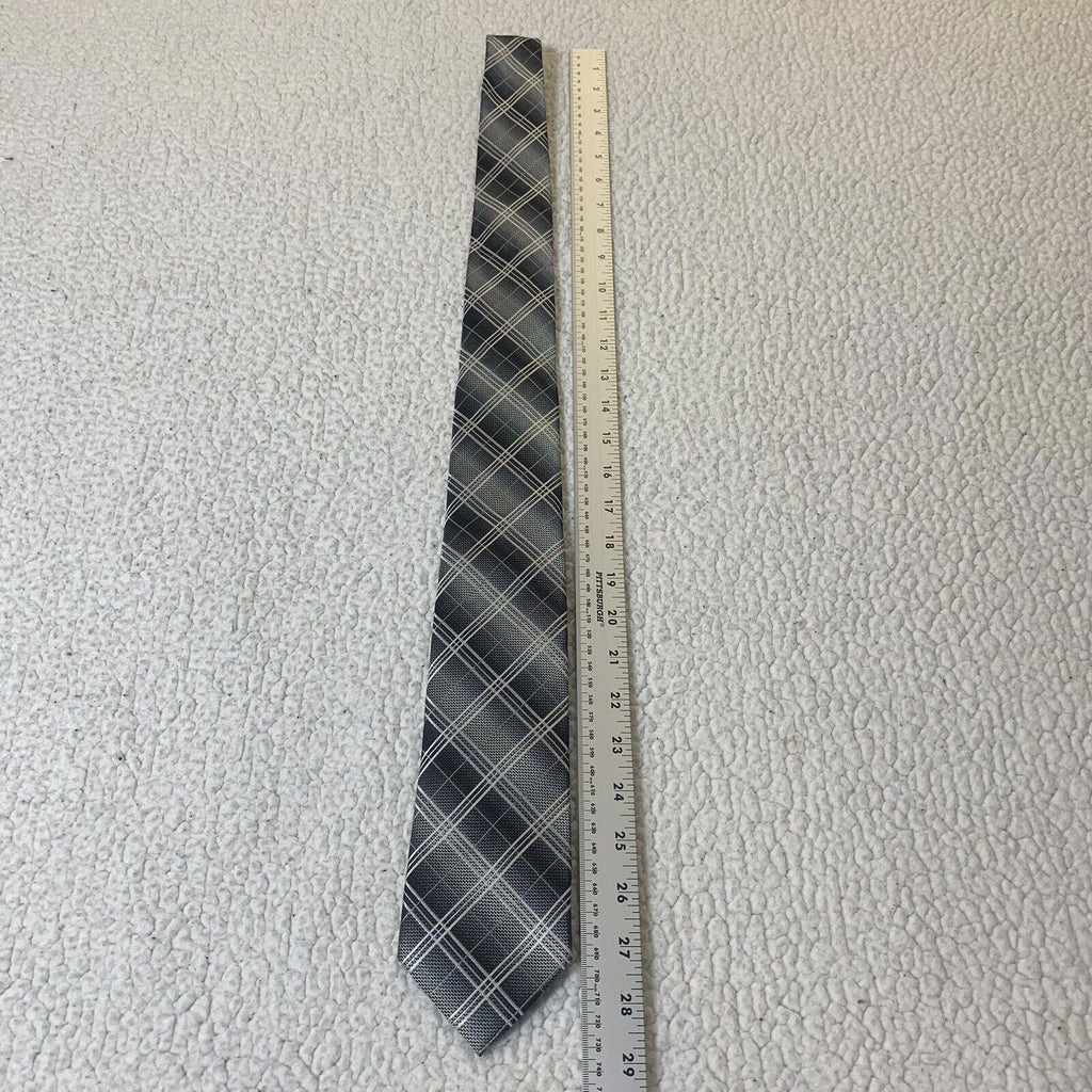 Corbata de hombre Valerio Garati, gris, negra, blanca, a cuadros, clásica