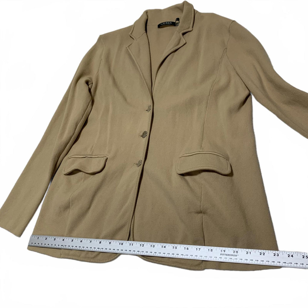 Chaqueta blazer beige Lauren Ralph Lauren para mujer, talla XL, moderna y ligera