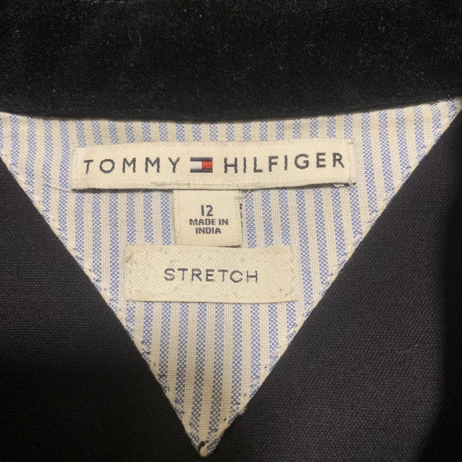 Blazer clásico de terciopelo negro Tommy Hilfiger para mujer, talla 12, chaqueta elegante
