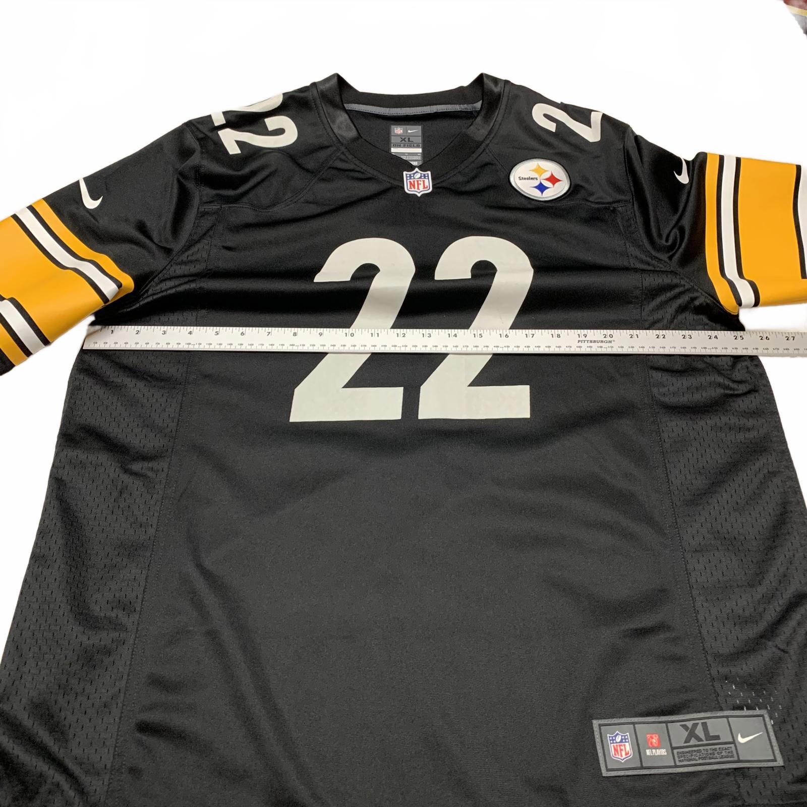Camiseta de Najee Harris #22 de los Pittsburgh Steelers para hombre, talla XL, negra y amarilla, NFL
