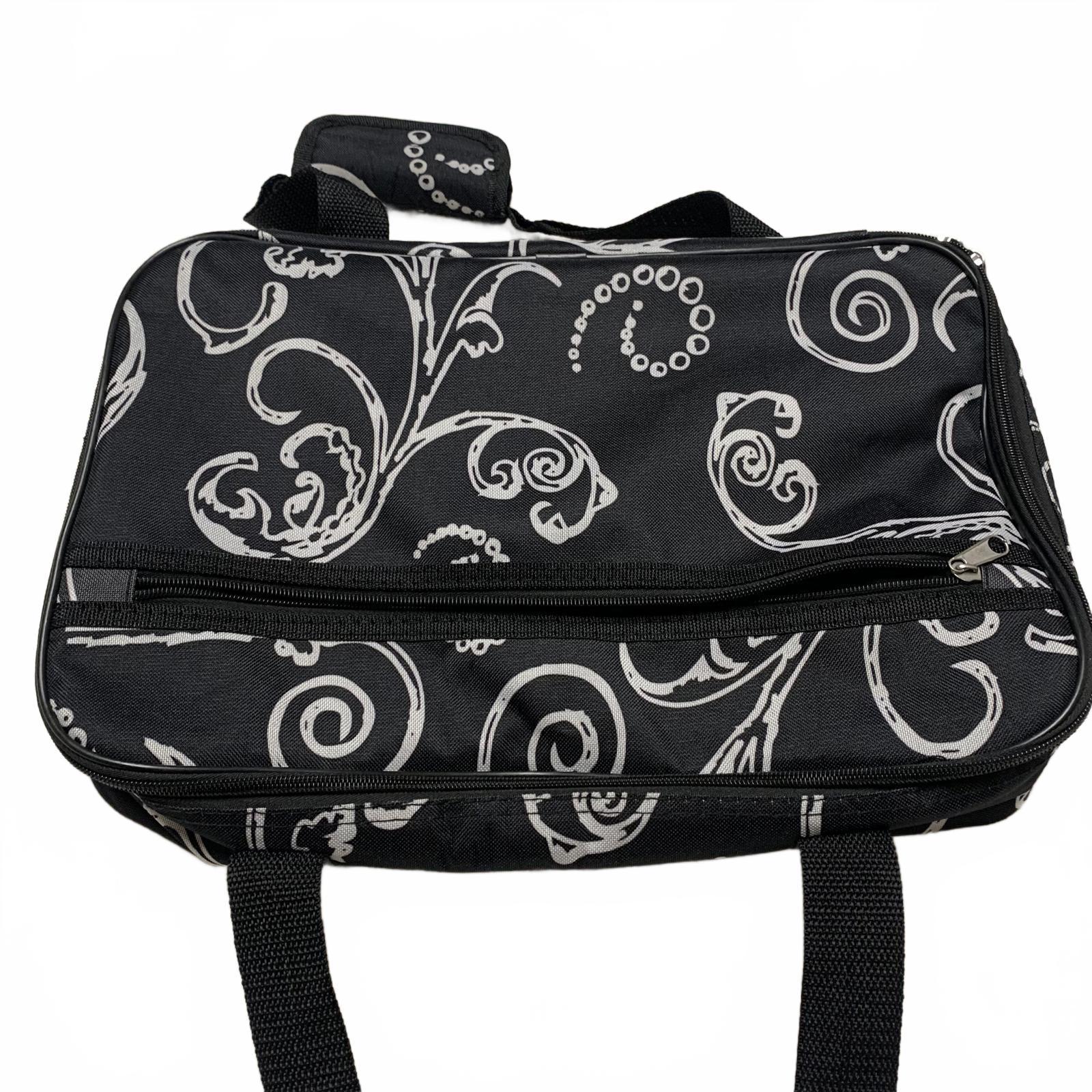 Bolsa para bandeja de comida caliente con diseño floral negro Home Essentials