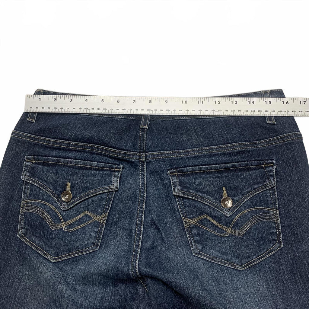 Vaqueros Nine West para mujer, talla 8R, lavado azul oscuro, corte de bota, 32 x 29