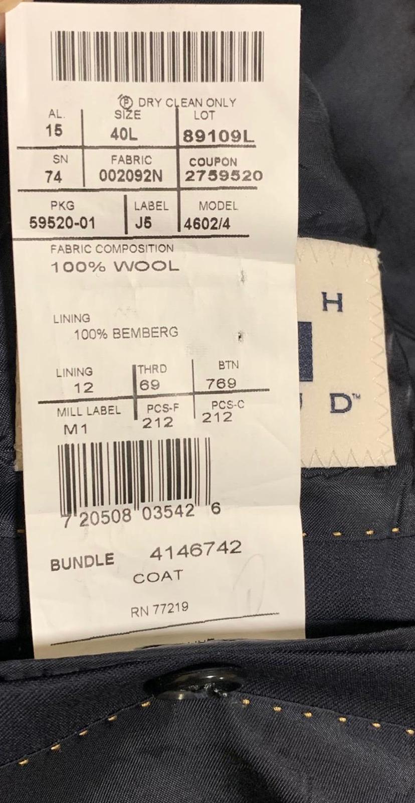 VTG Joseph Abboud 40L Black Wool Blazer Made in USA